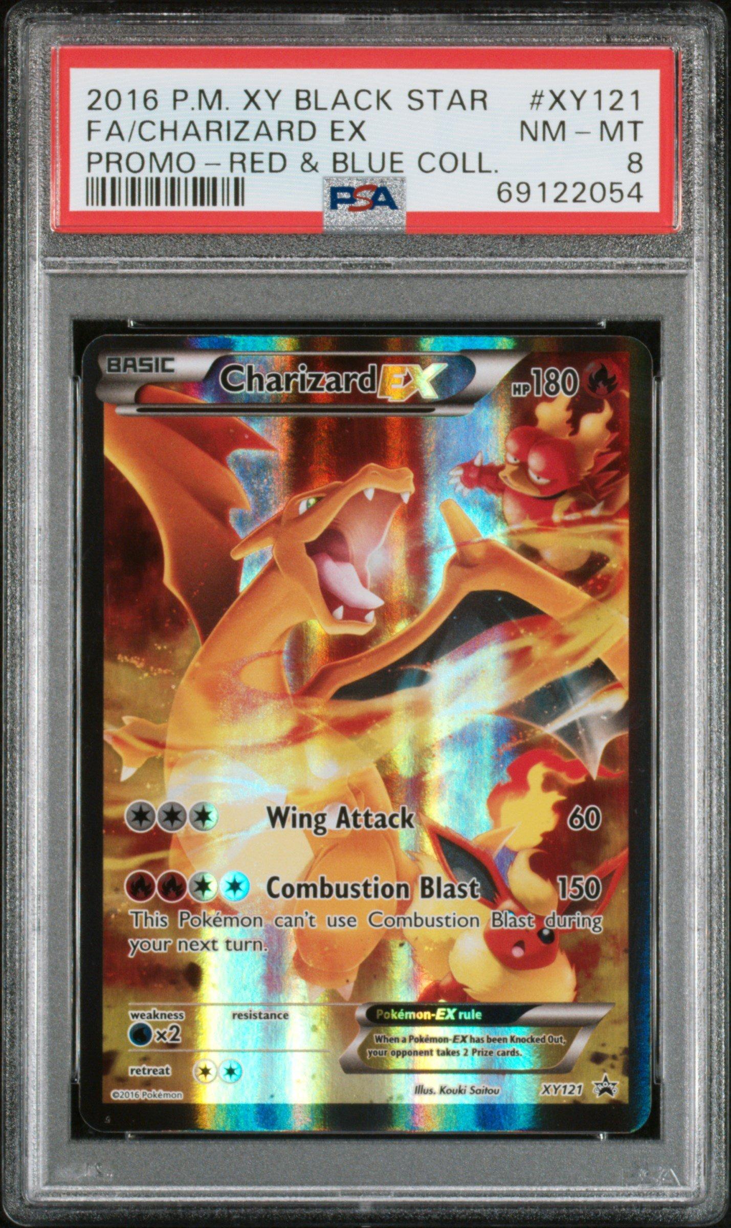 2016 Pokemon Xy Black Star Promo Xy121 Full Art/charizard Ex Red