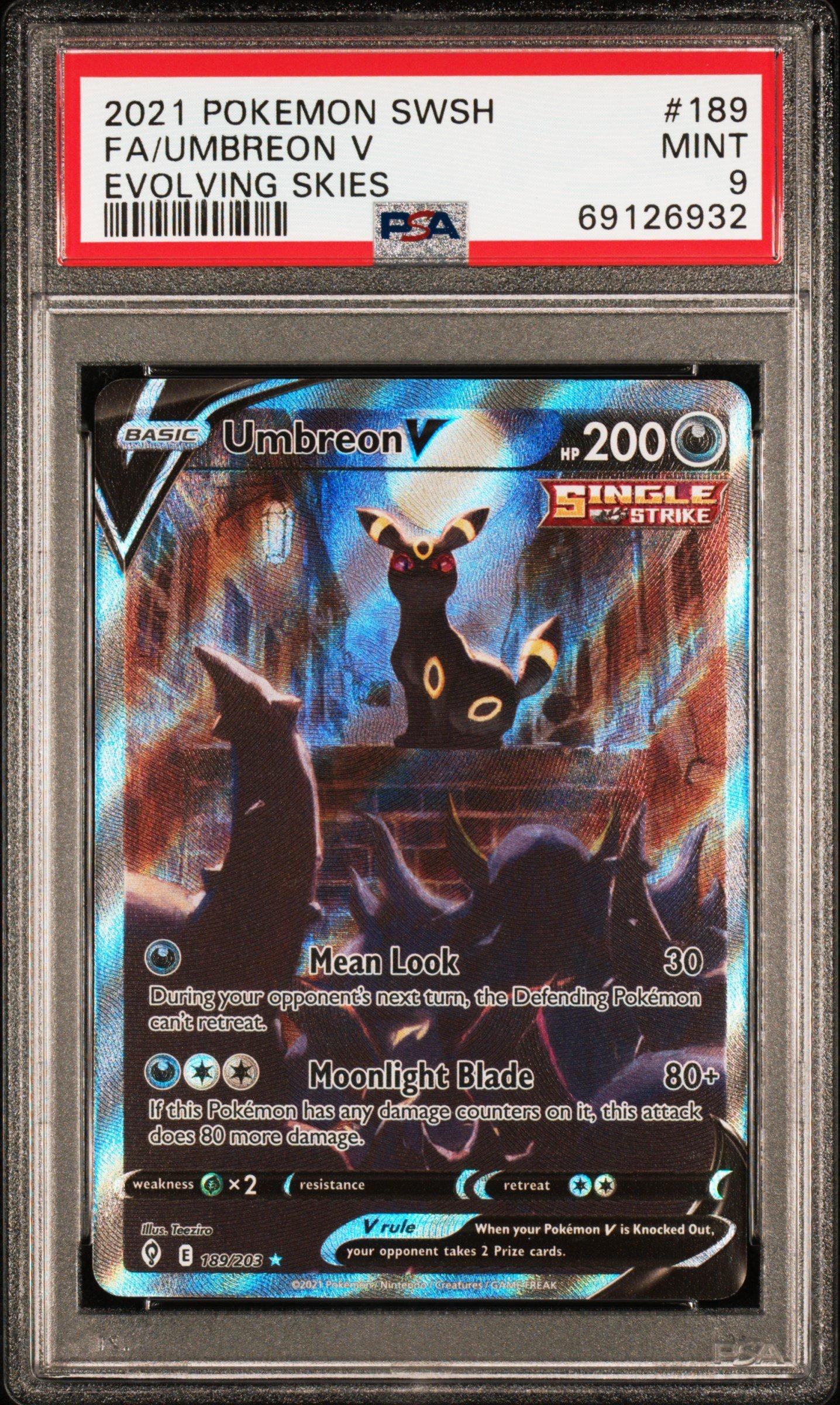 pokemon umbreon v card 2021 Sword & Shield Evolving Skies 189 Full Art/umbreon PSA 9 Graded cementing its place as a must Umbreon V Full Art (Singles)