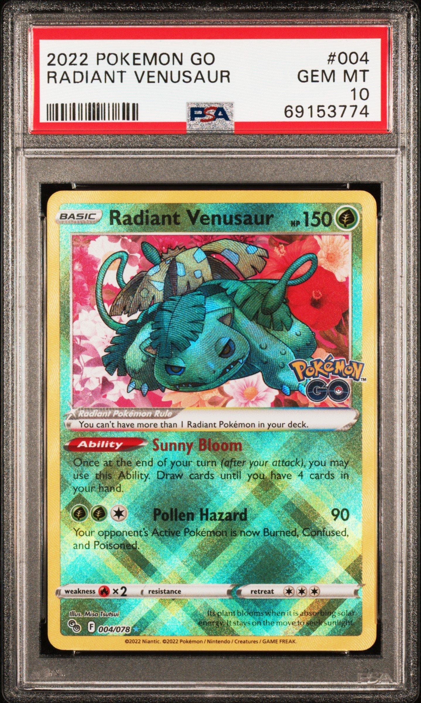2022 Pokemon Go 004 Radiant Venusaur PSA 10 Graded Card | GameStop