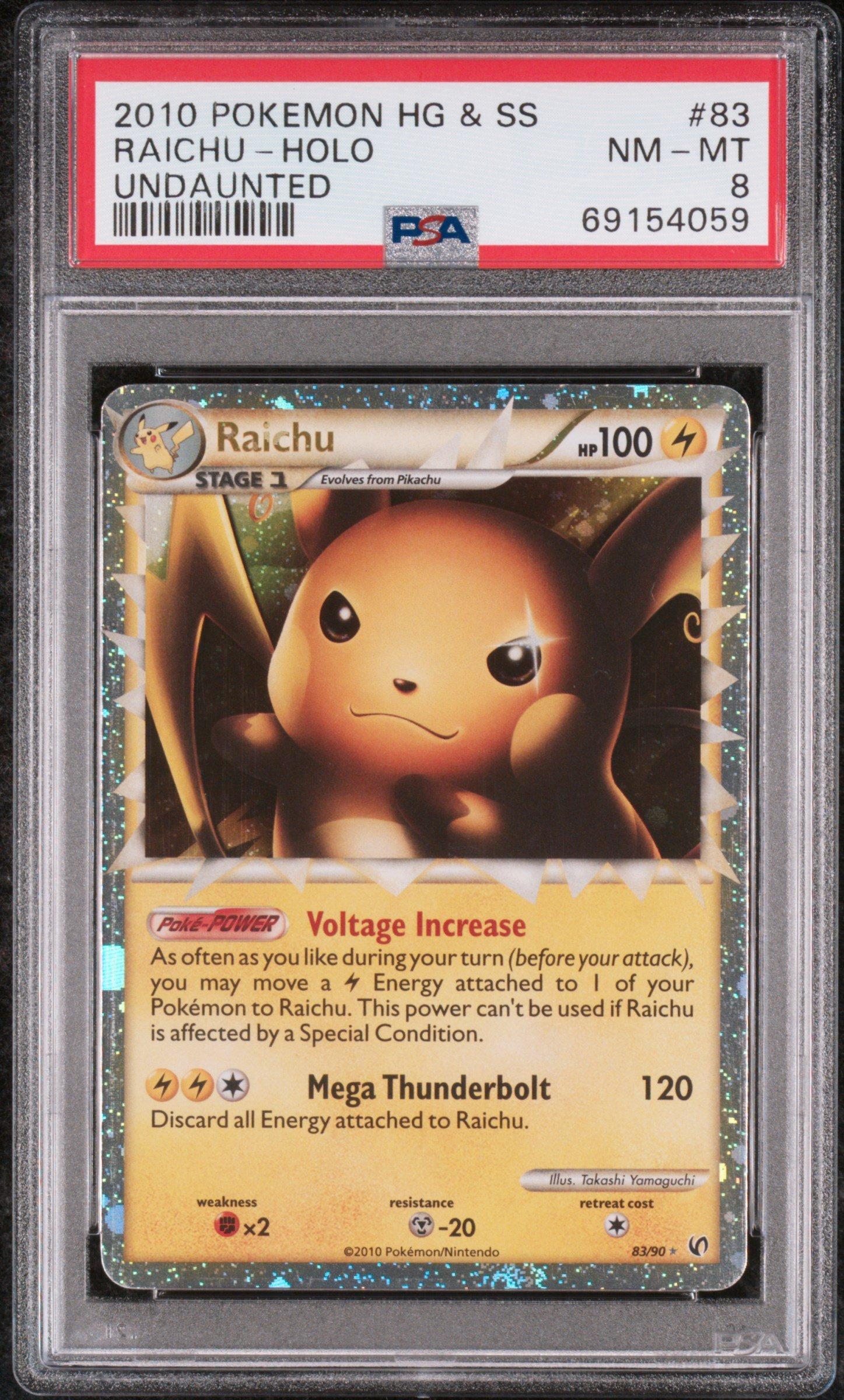 2010 Pokemon Heartgold & Soulsilver Undaunted 83 Raichu-holo PSA