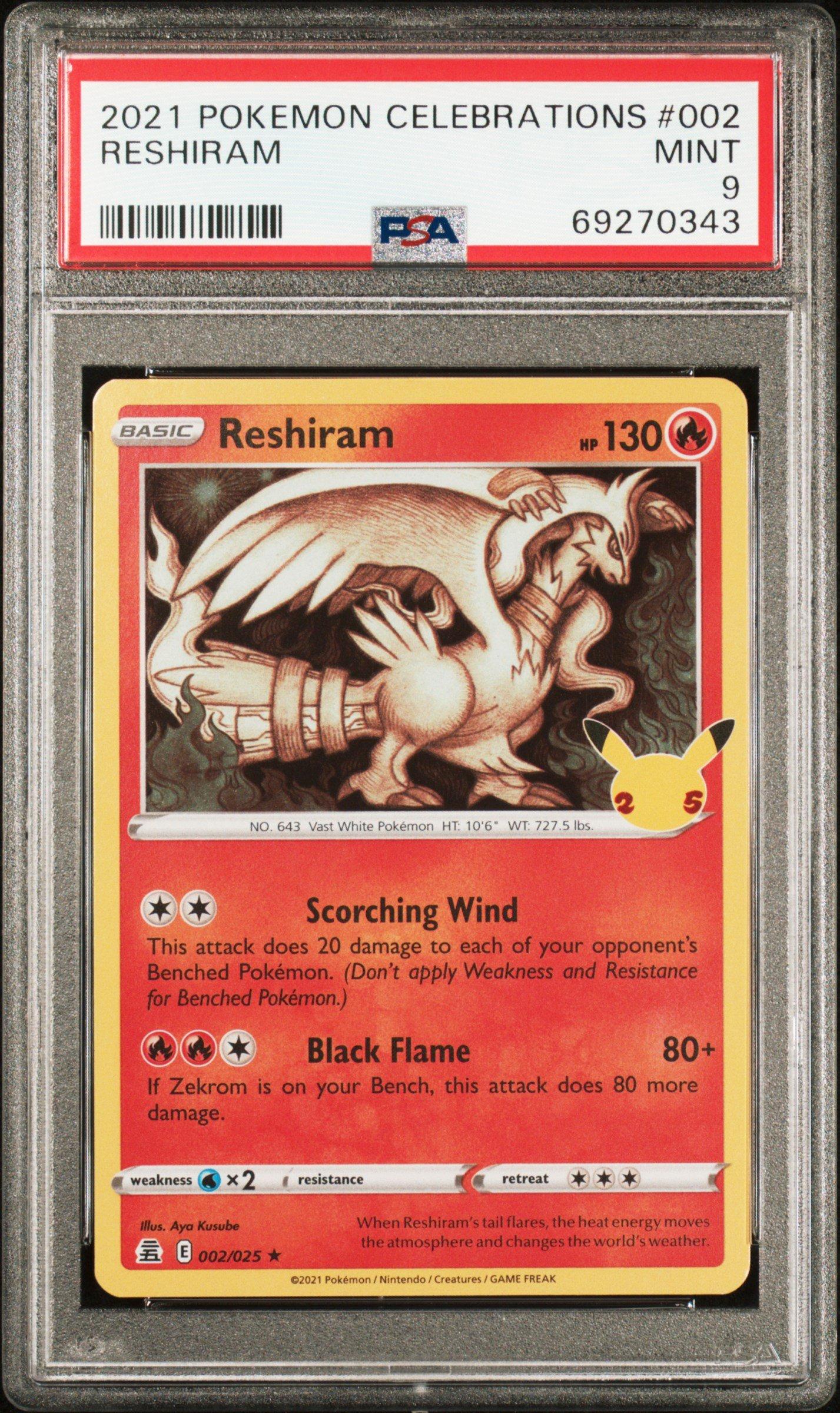 2021 Pokemon Celebrations 002 Reshiram PSA