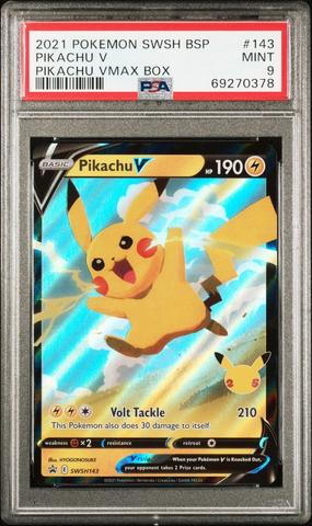 2021 Pokemon Swsh Black Star Promo 143 Pikachu V Pikachu Vmax Box