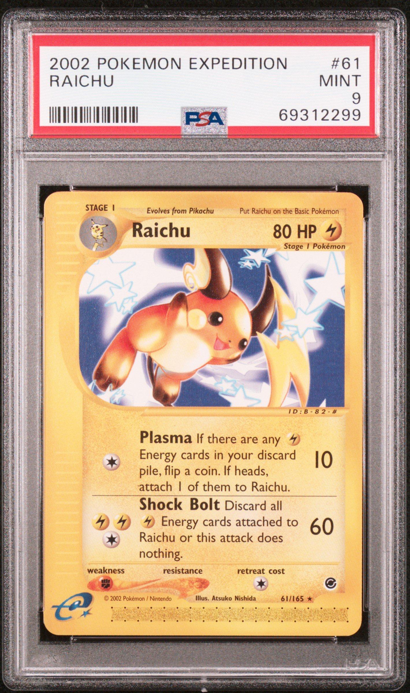 2002 Pokemon Expedition 61 Raichu PSA