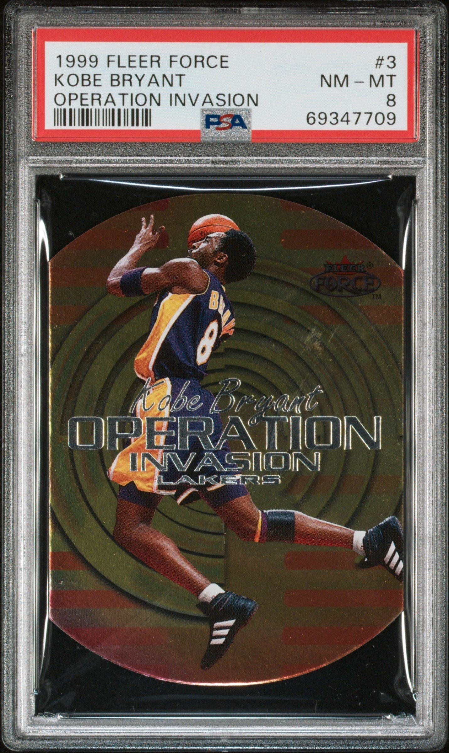 1999 Fleer Force Operation Invasion 3 Kobe Bryant PSA 8