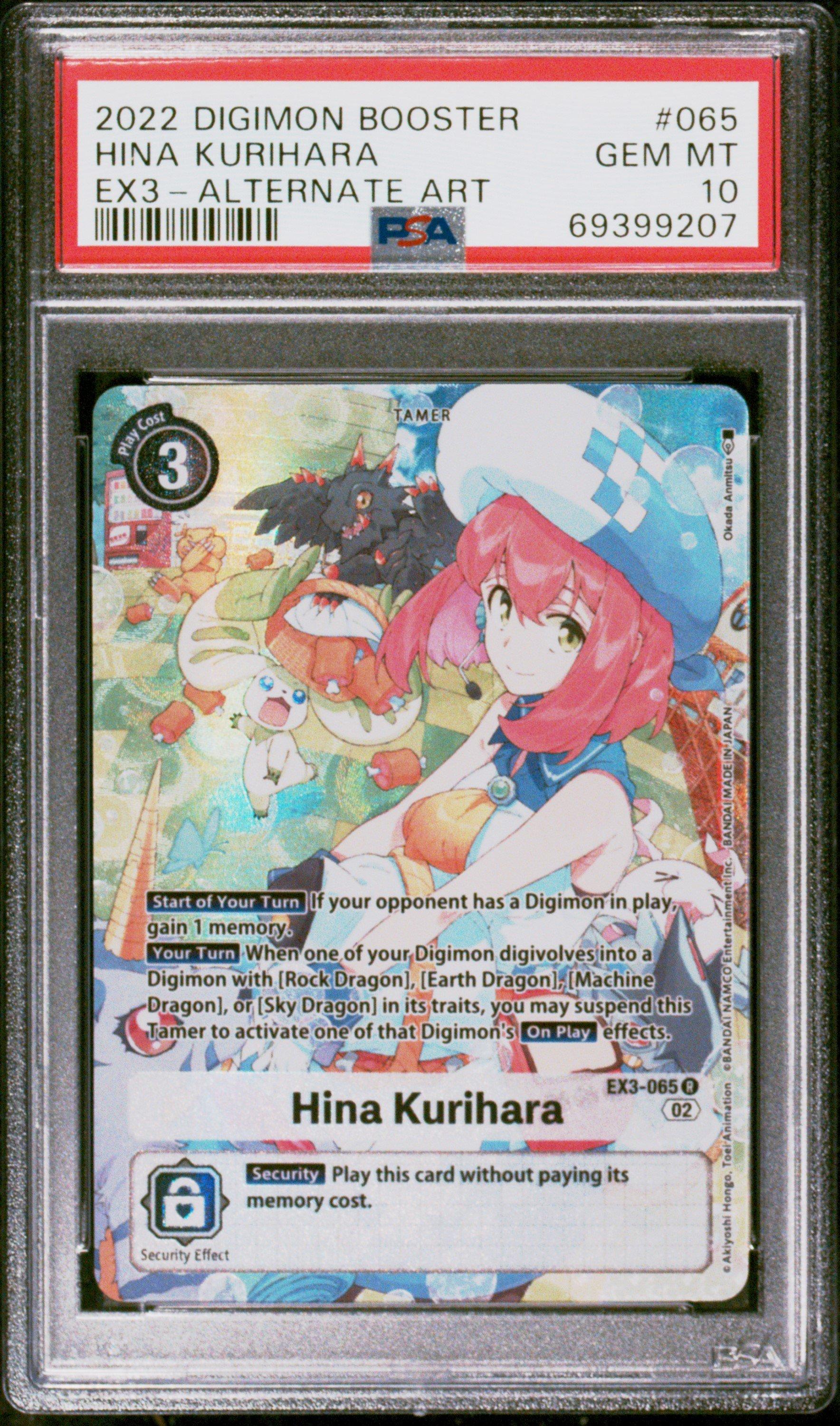 2022 Digimon Booster Draconic Roar 065 Hina Kurihara Alternate Art PSA 10