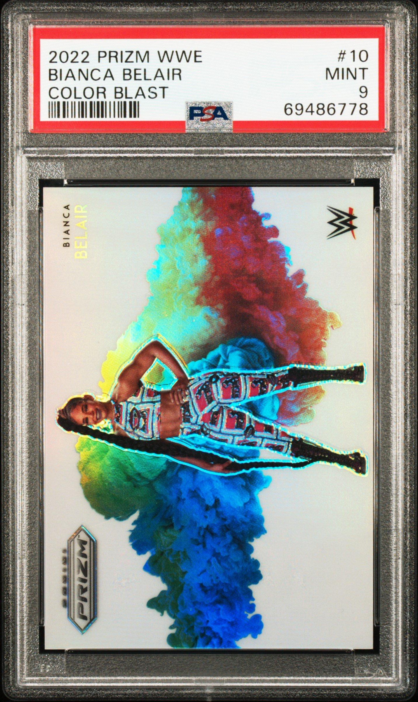2022 Panini Prizm Wwe Color Blast 10 Bianca Belair PSA 9