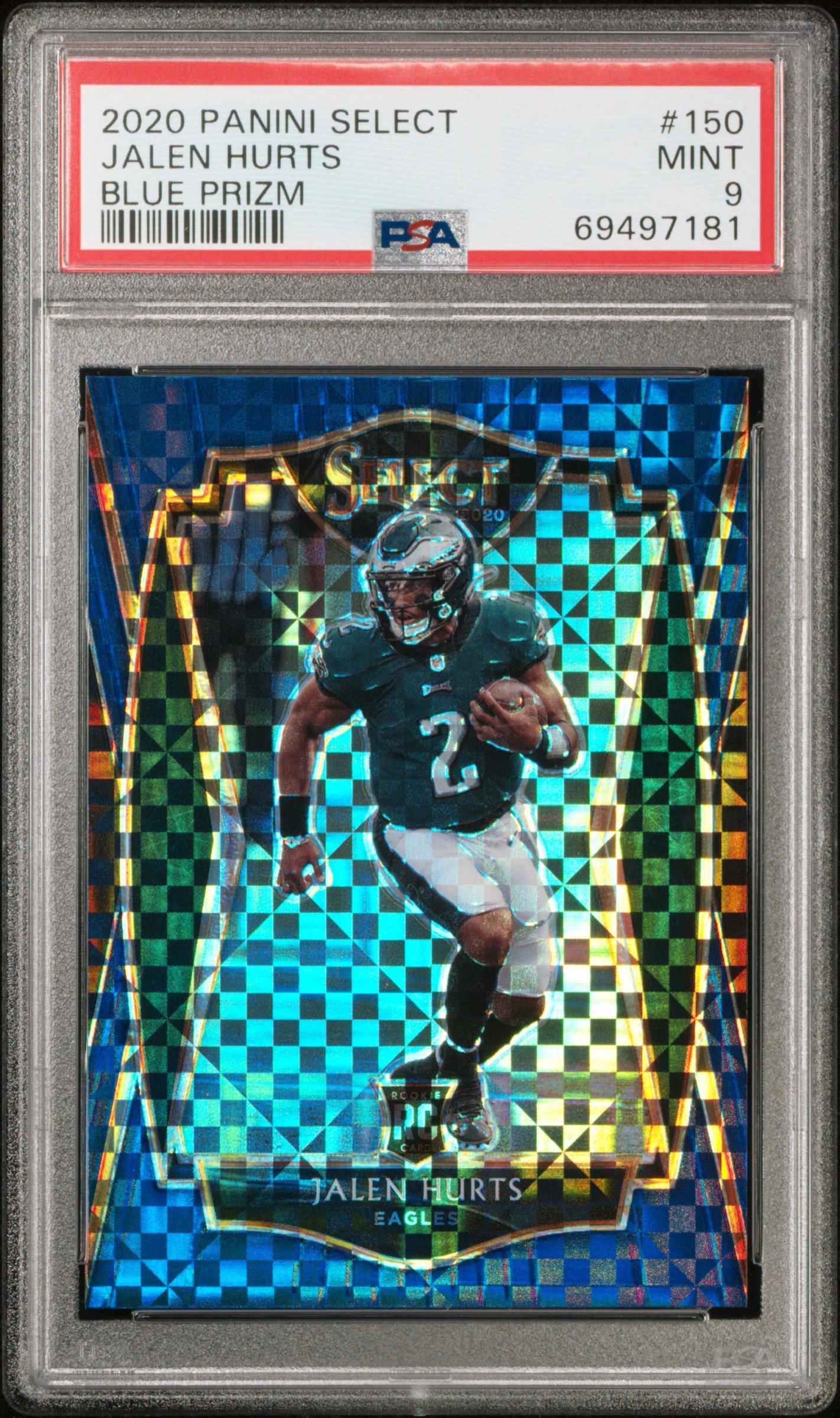 2020 Panini Select 150 Jalen Hurts Blue Prizm PSA 9
