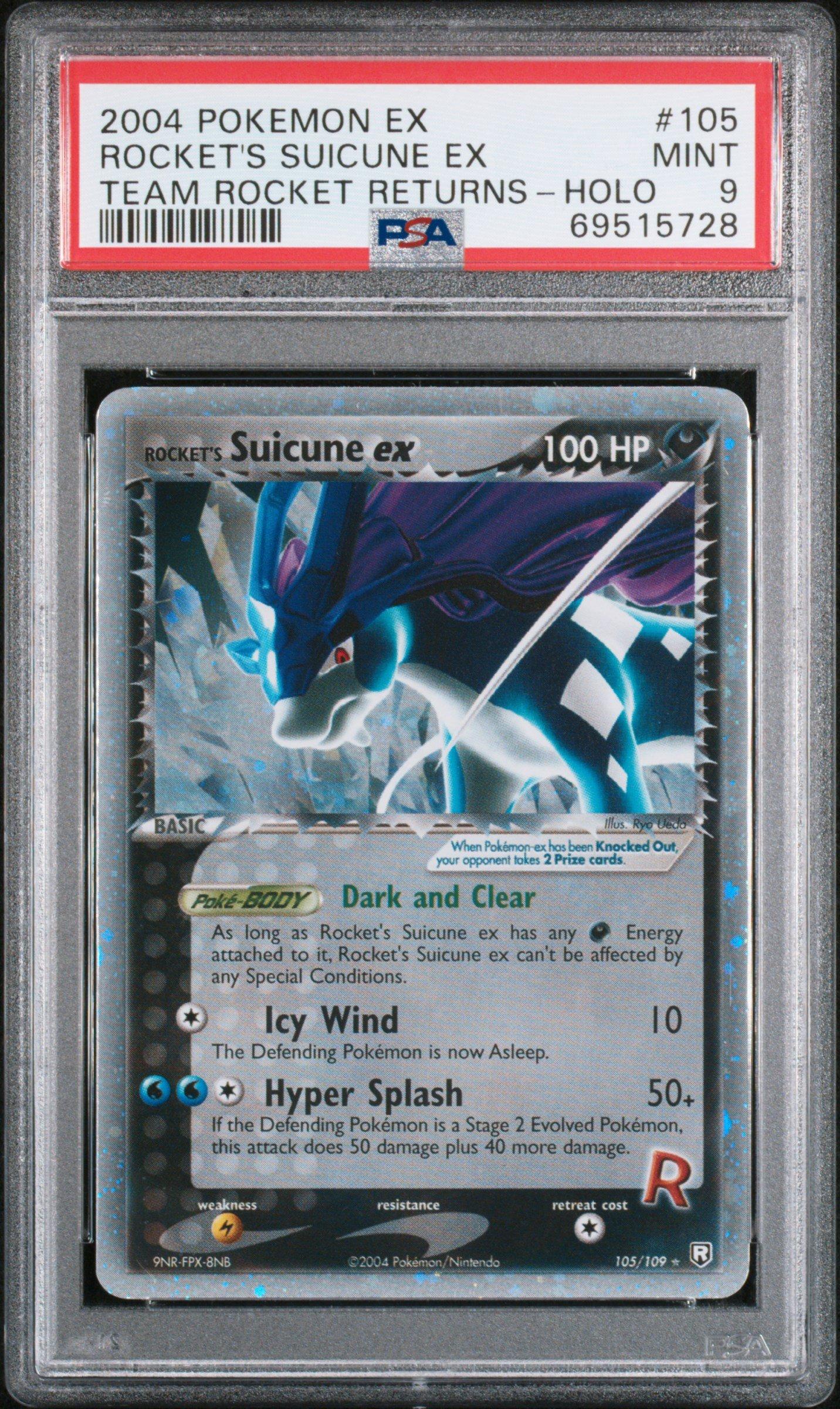 2004 Pokemon Ex Team Rocket Returns 105 Rocket's Suicune Ex-holo PSA