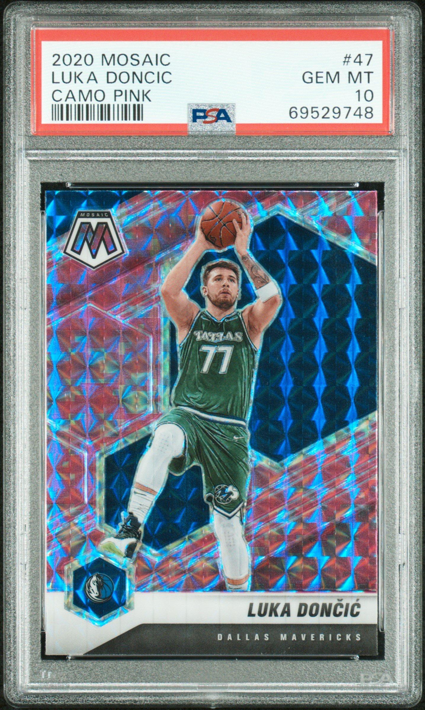 2020 Panini Mosaic 47 Luka Doncic Camo Pink PSA 10