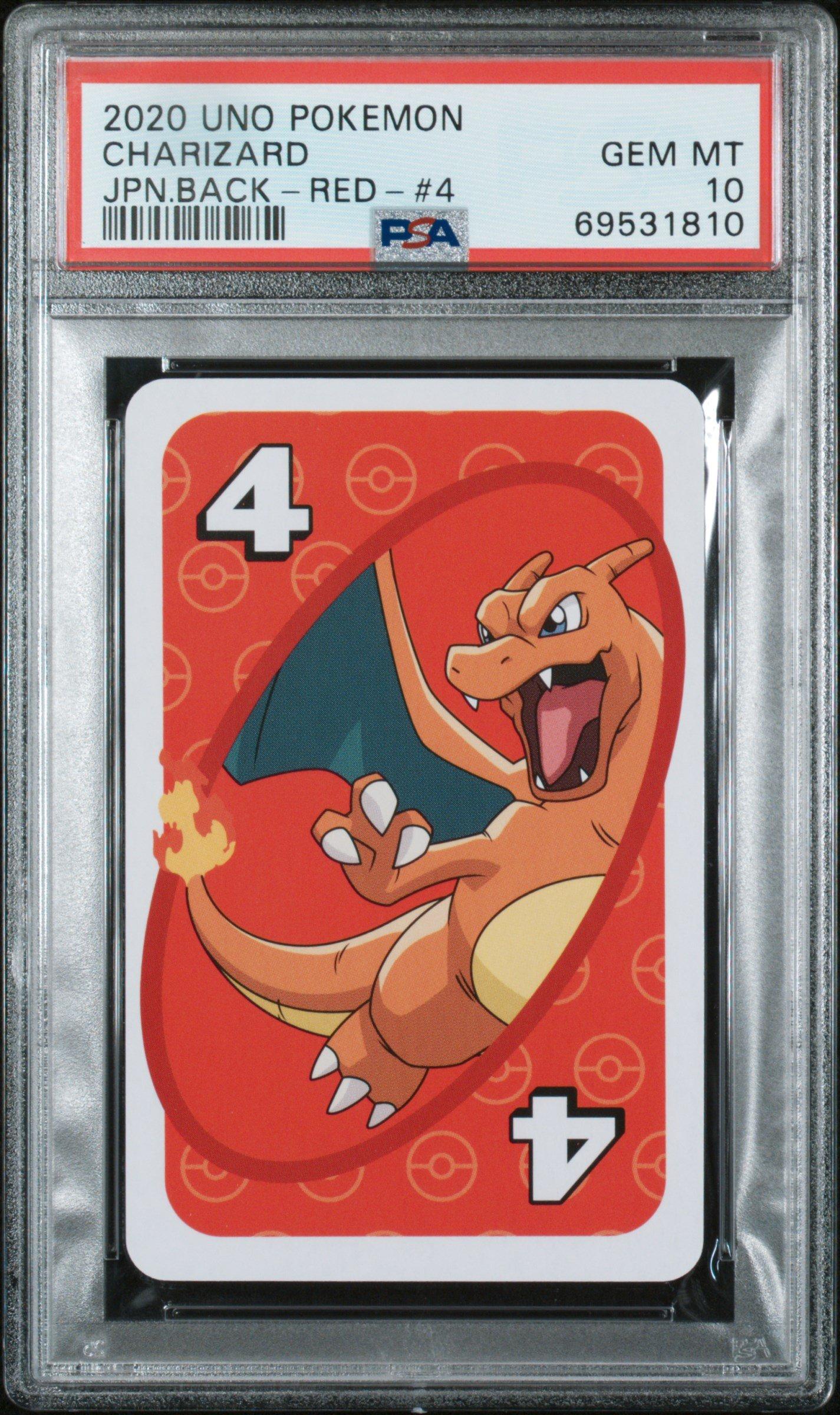 2020 Uno Pokemon Charizard Japanese Back-red-#4 PSA 10 Graded Card
