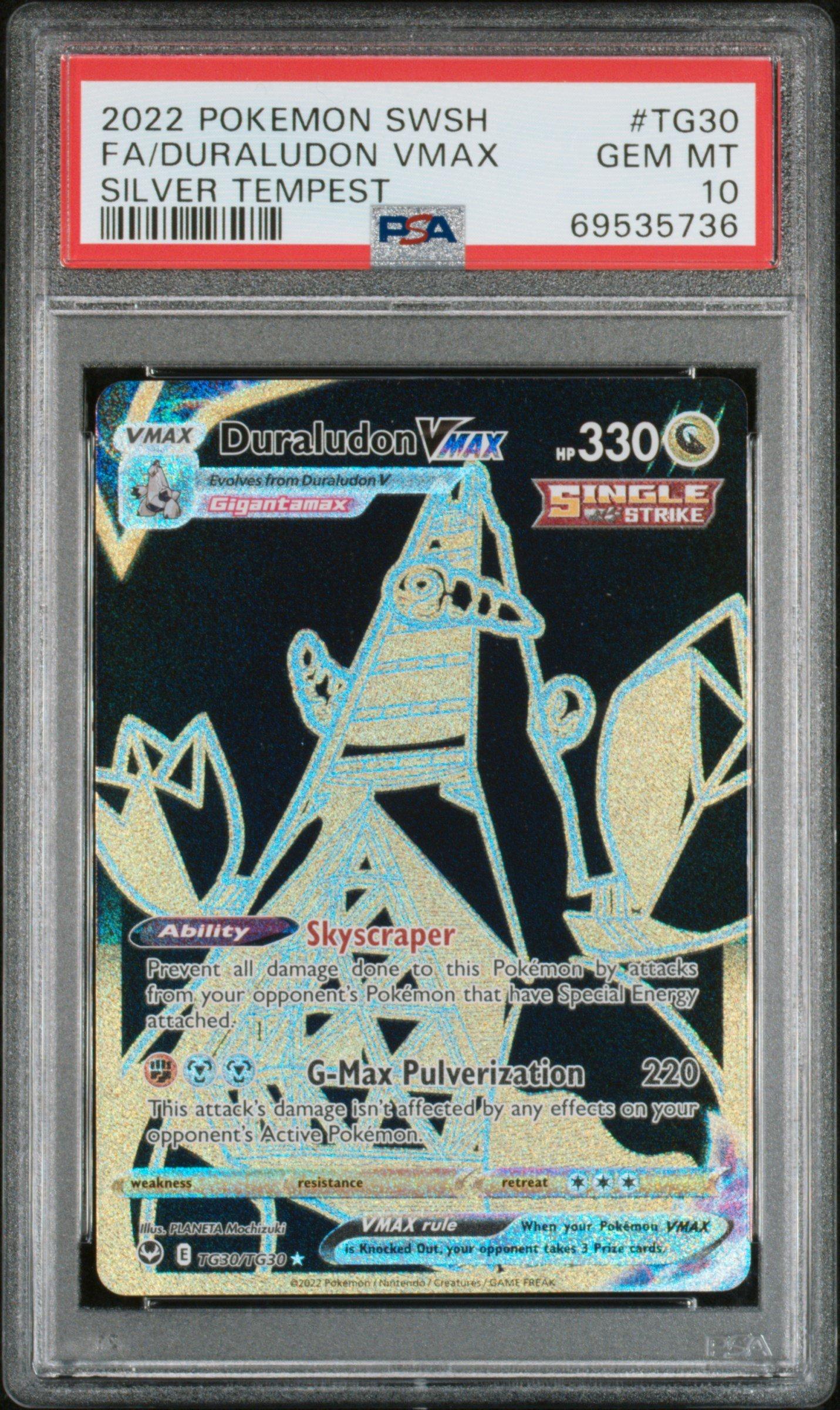2022 Pokemon Sword & Shield Silver Tempest Tg30 Full Art/duraludon Vmax PSA