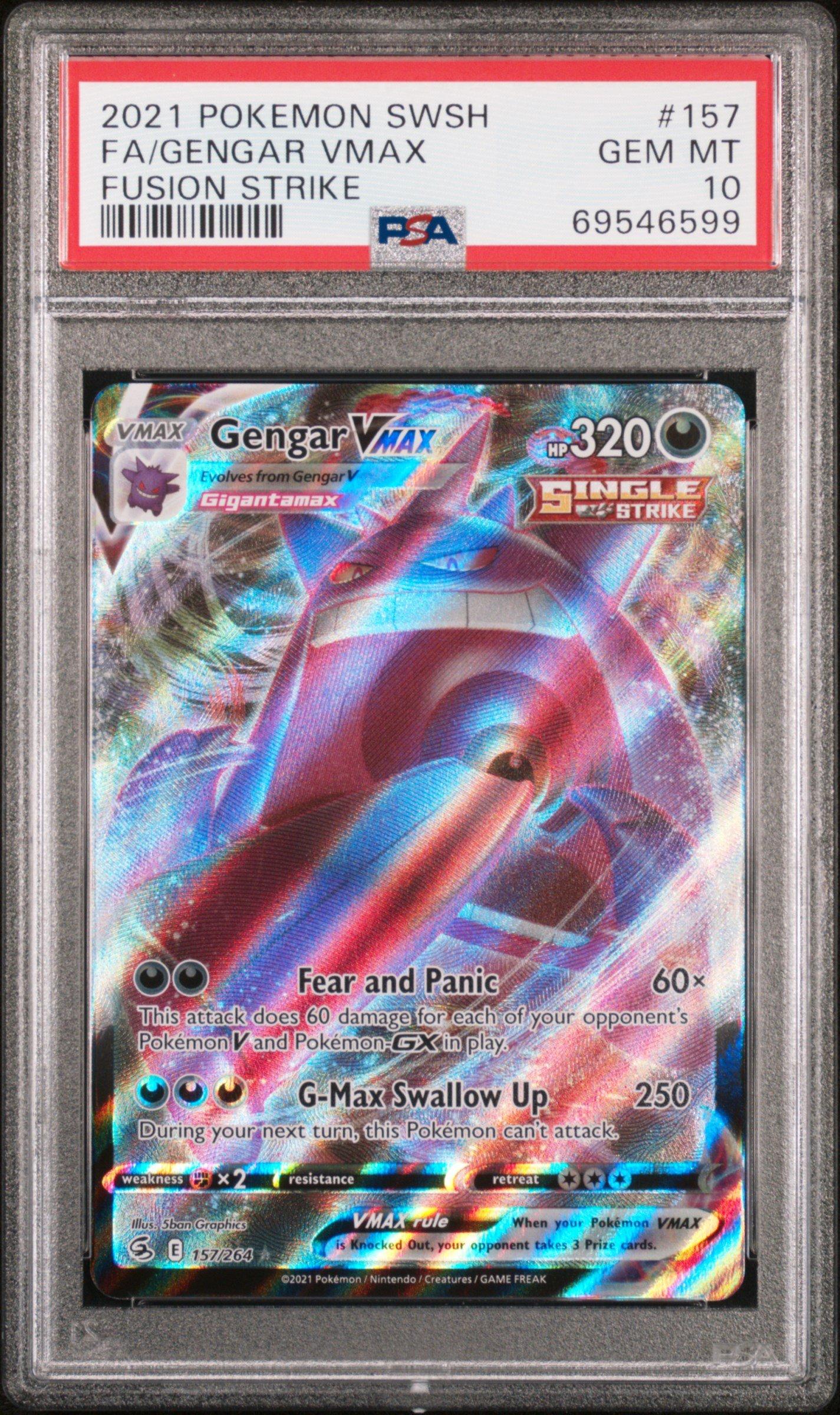 2021 Pokemon Sword & Shield Fusion Strike 157 Fa/gengar Vmax PSA