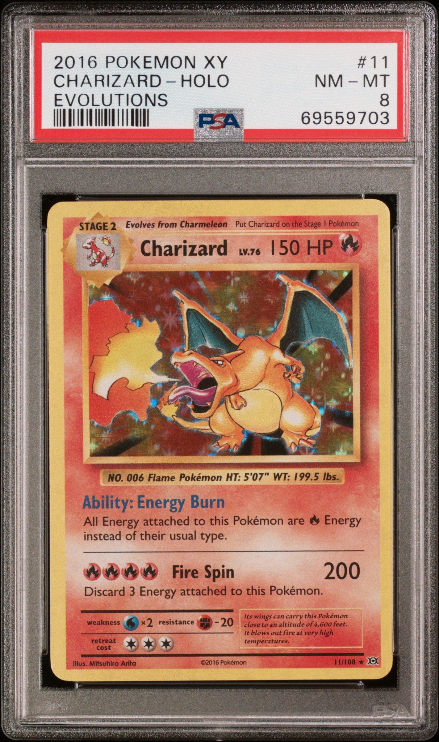 2016 Pokemon Xy Evolutions 11 Charizard-holo PSA 8 Graded Card