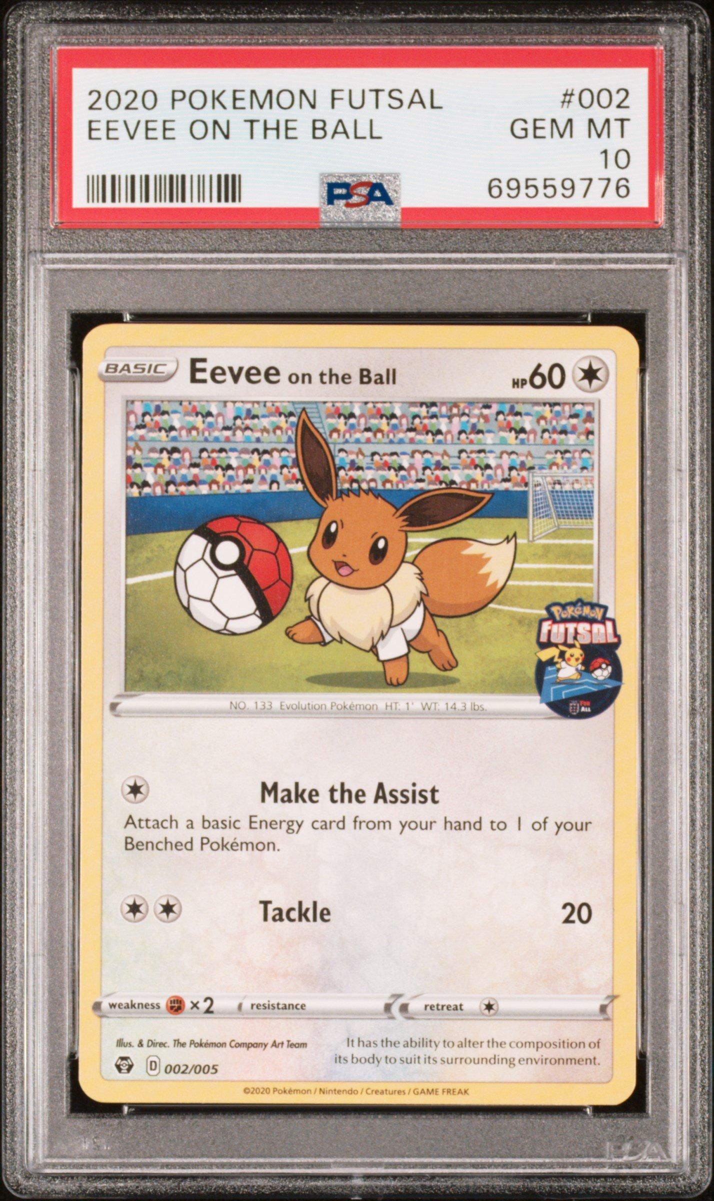 2020 Pokemon Futsal 002 Eevee On The Ball PSA 10 Graded Card