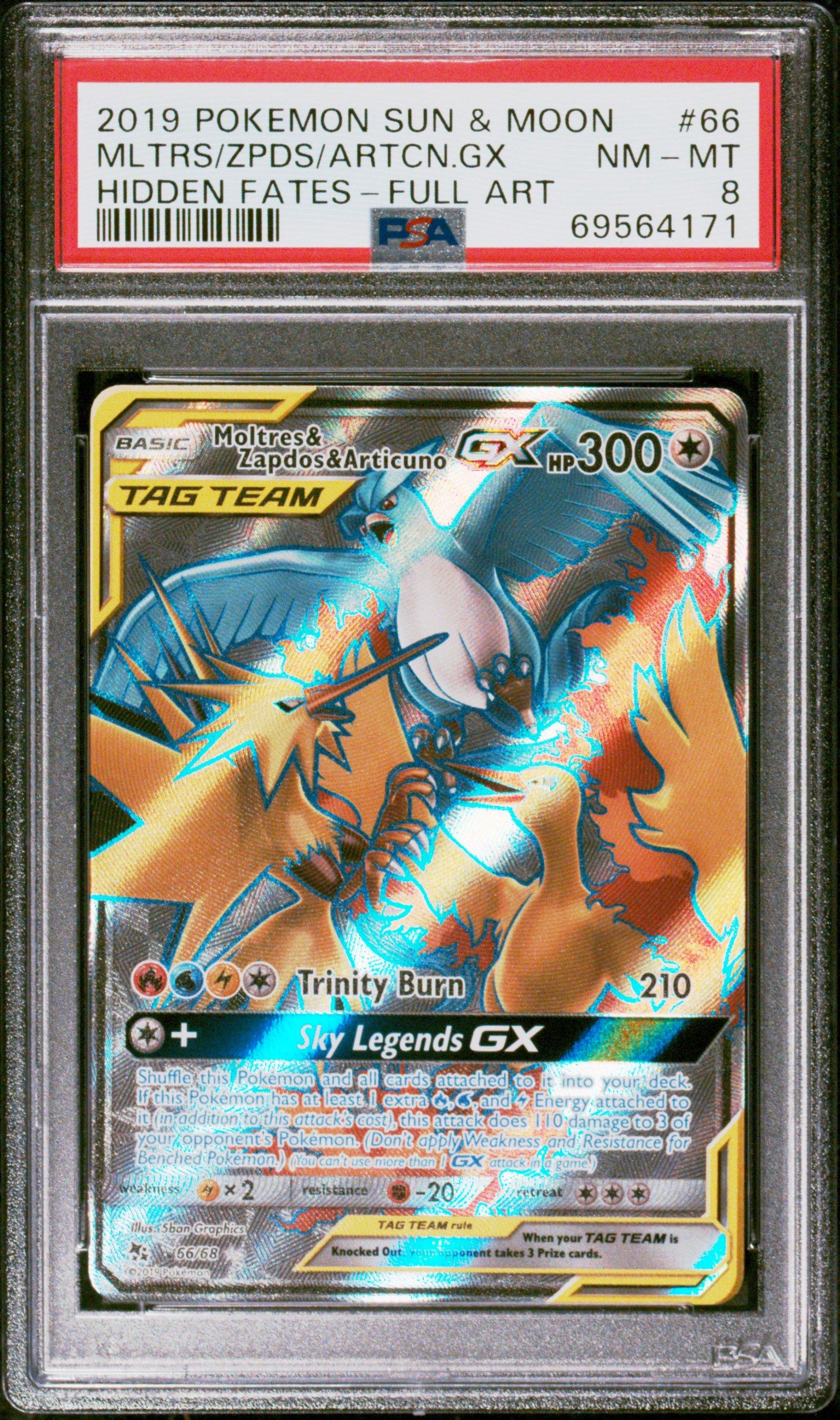 2019 Pokemon Sun & Moon Hidden Fates 66 Full Art/moltres & Zapdos