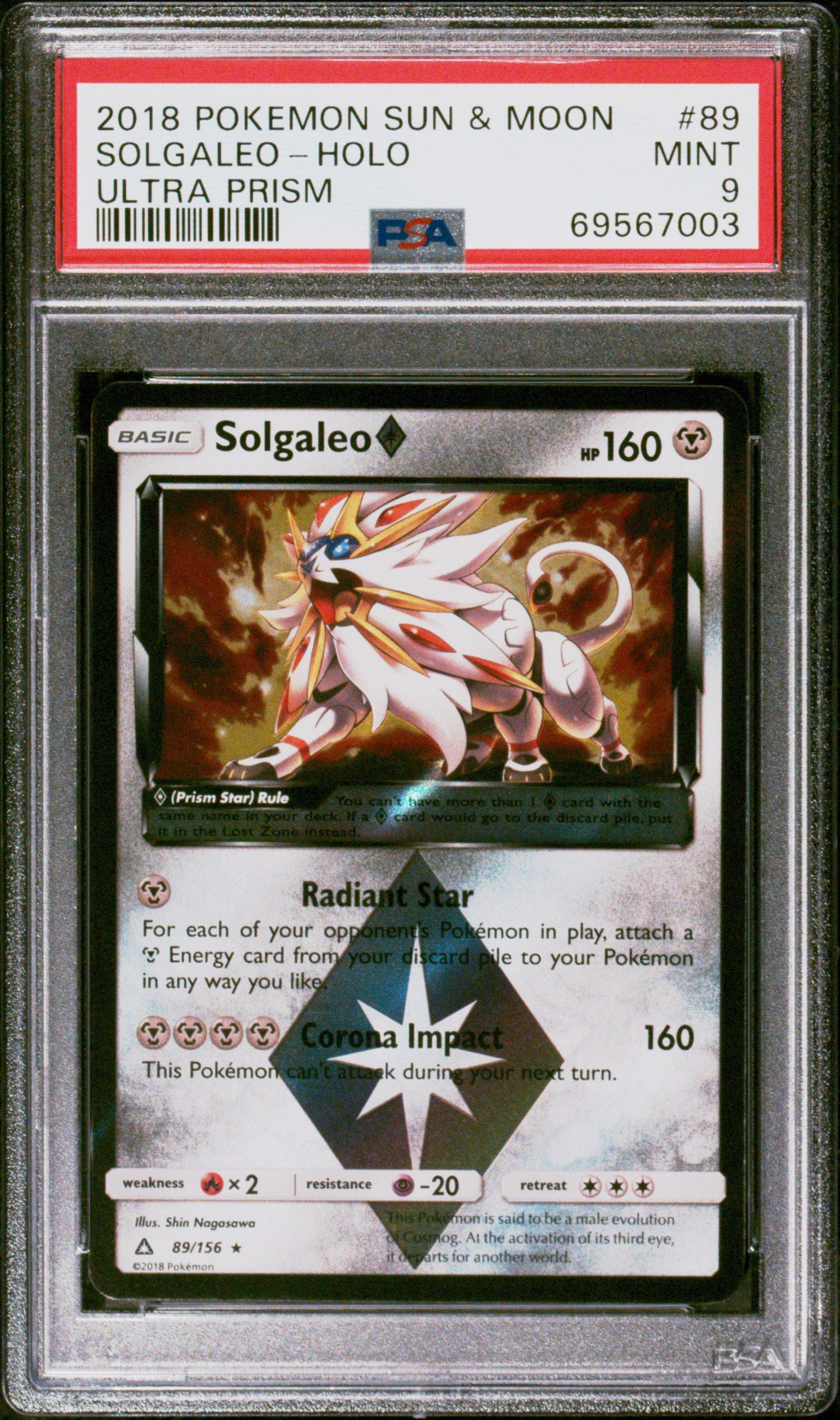 2018 Pokemon Sun & Moon Ultra Prism 89 Solgaleo-holo PSA 9 Graded Card |  GameStop