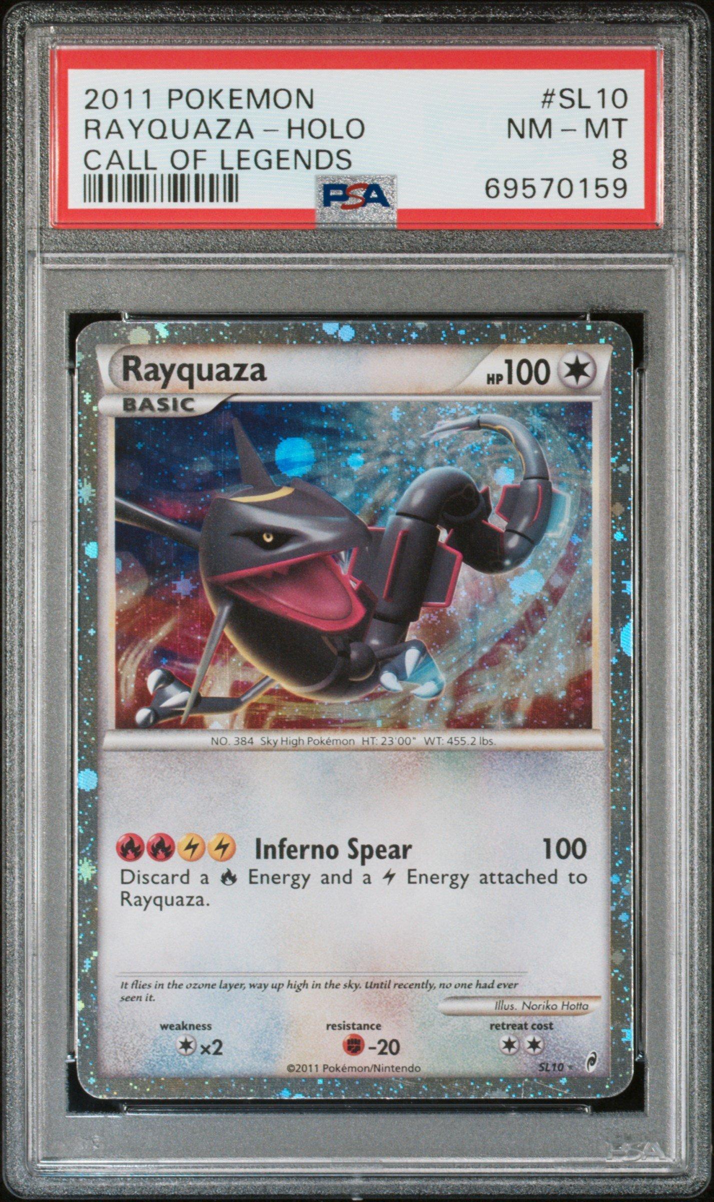 2011 Pokemon Call Of Legends Sl10 Rayquaza-holo PSA 8 Graded Card