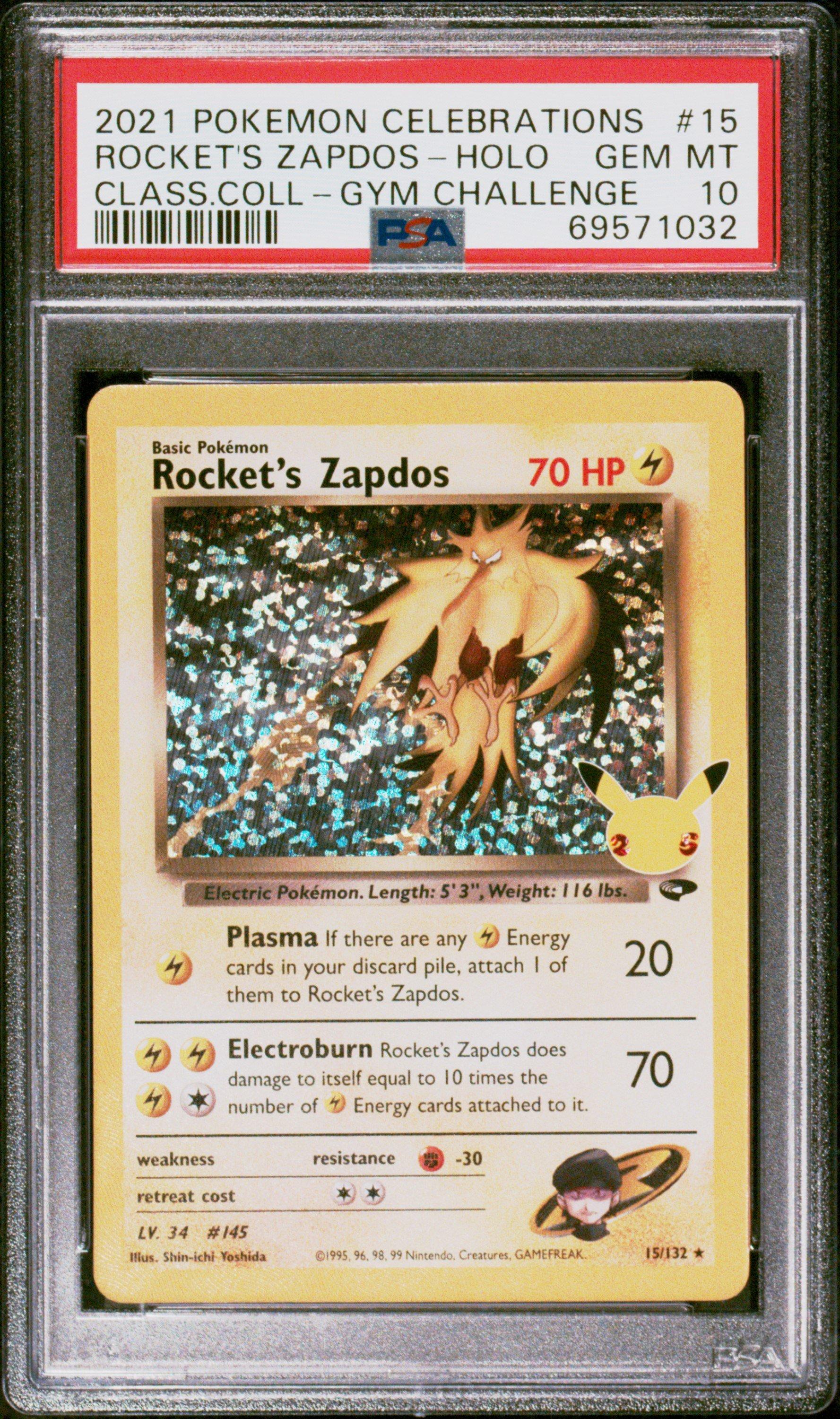 2021 Pokemon Celebrations Classic Collection 15 Rocket's Zapdos-holo PSA