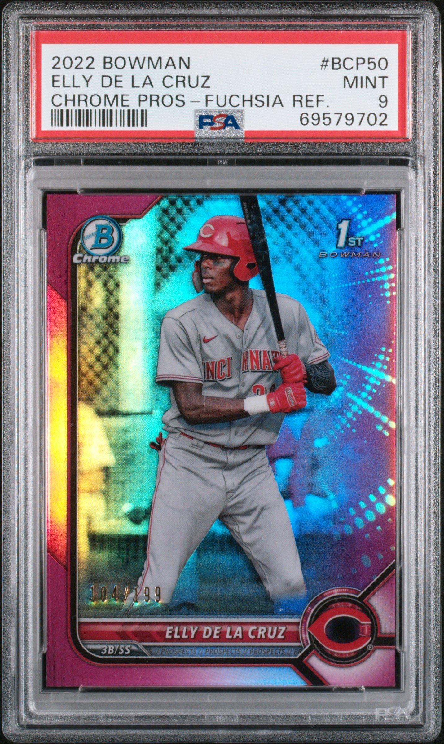 2022 Bowman Chrome Prospects Bcp50 Elly De La Cruz Fuchsia 