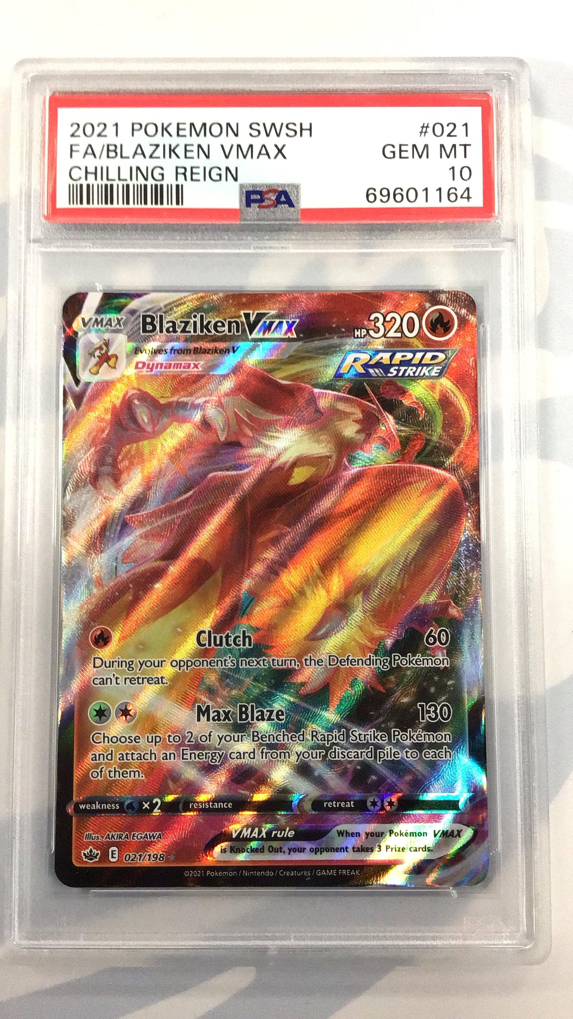 2021 Pokemon Sword & Shield Chilling Reign 021 Full Art/blaziken Vmax PSA 10