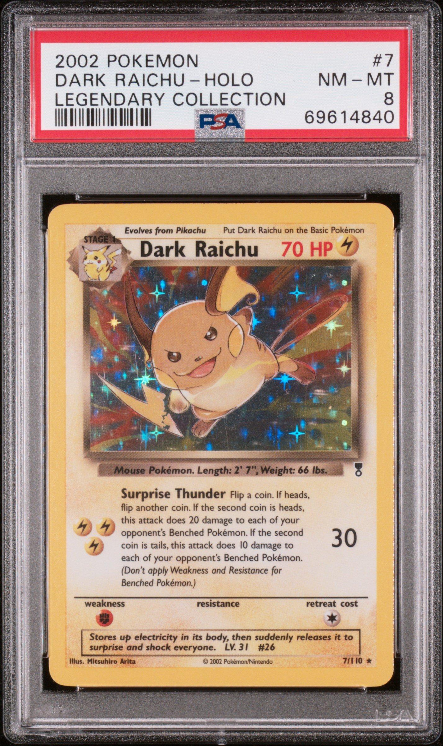 2002 Pokemon Legendary Collection 7 Dark Raichu-holo PSA 8 Graded Card |  GameStop