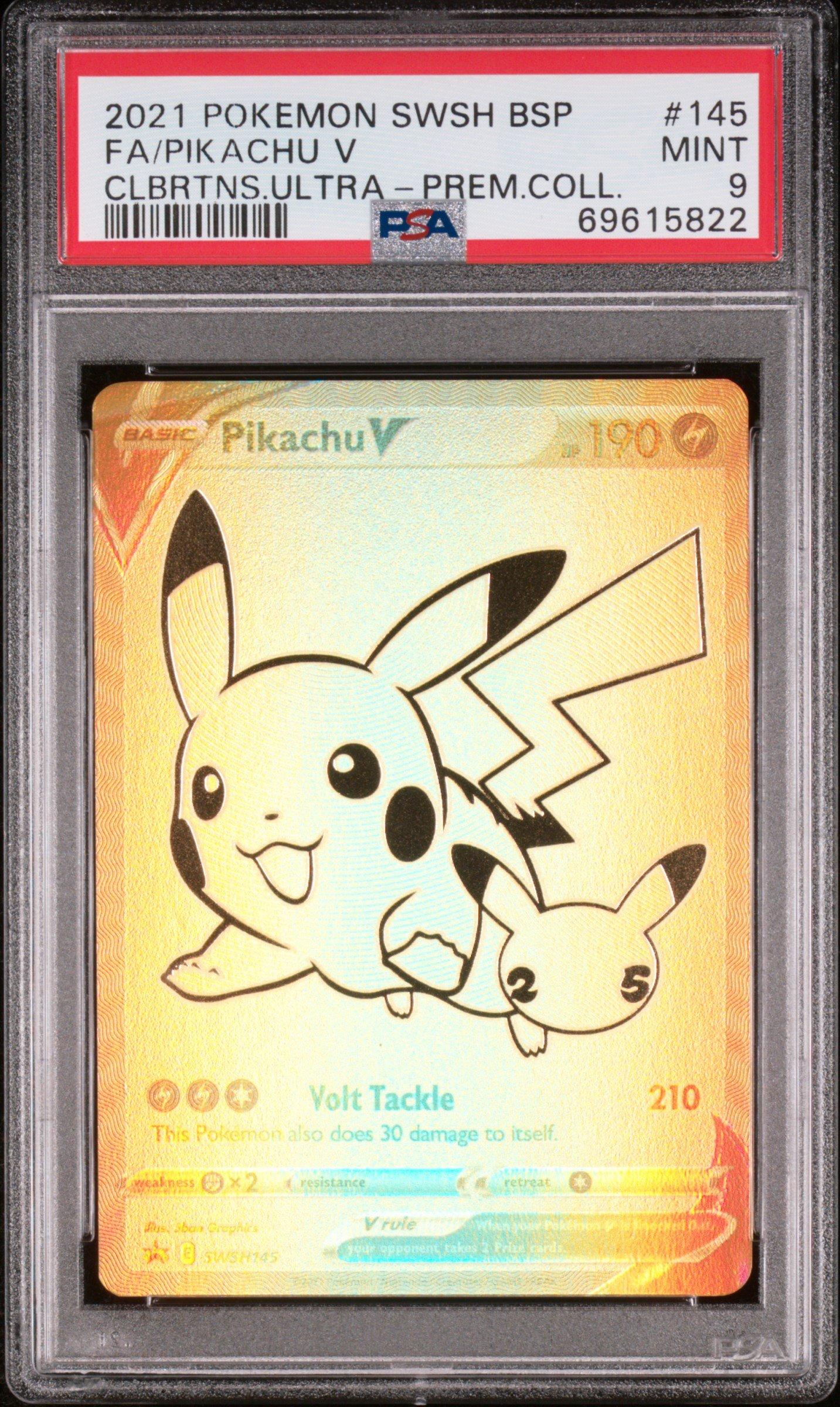 2021 Pokemon Swsh Black Star Promo 145 Full Art/pikachu V Celebrations Ultra-premium Collection PSA