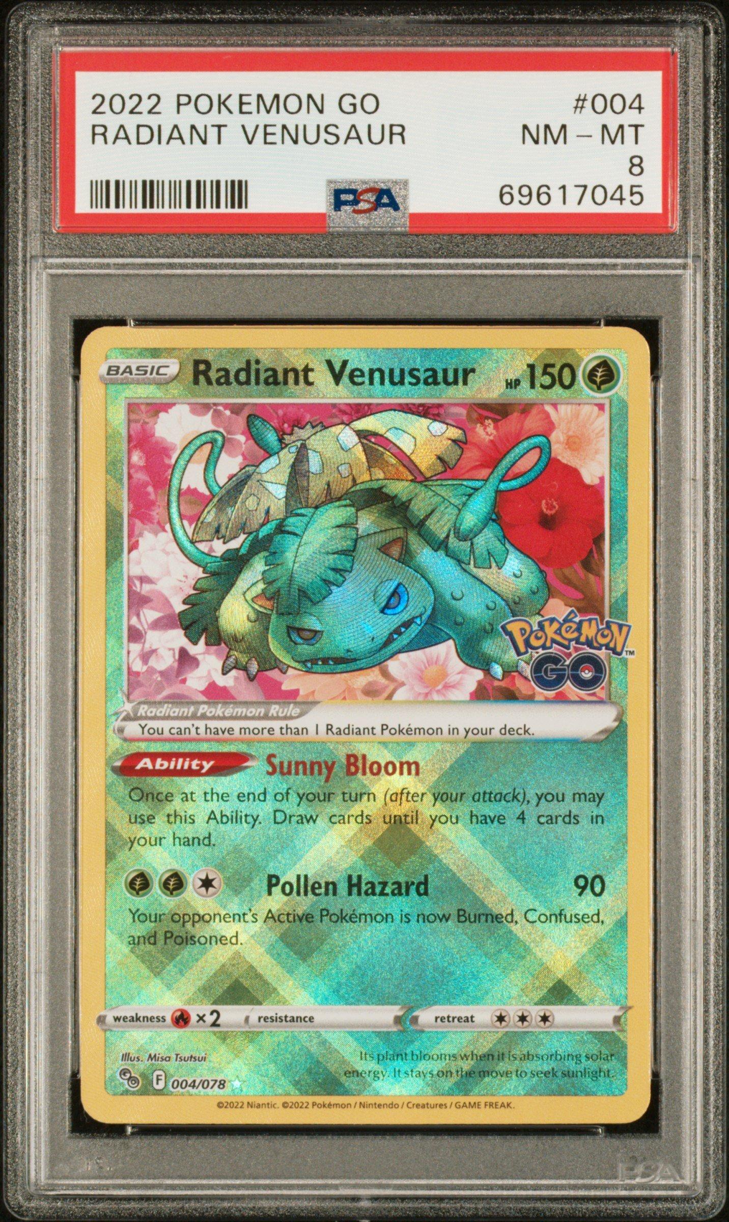 2022 Pokemon Go 004 Radiant Venusaur PSA 8 Graded Card | GameStop