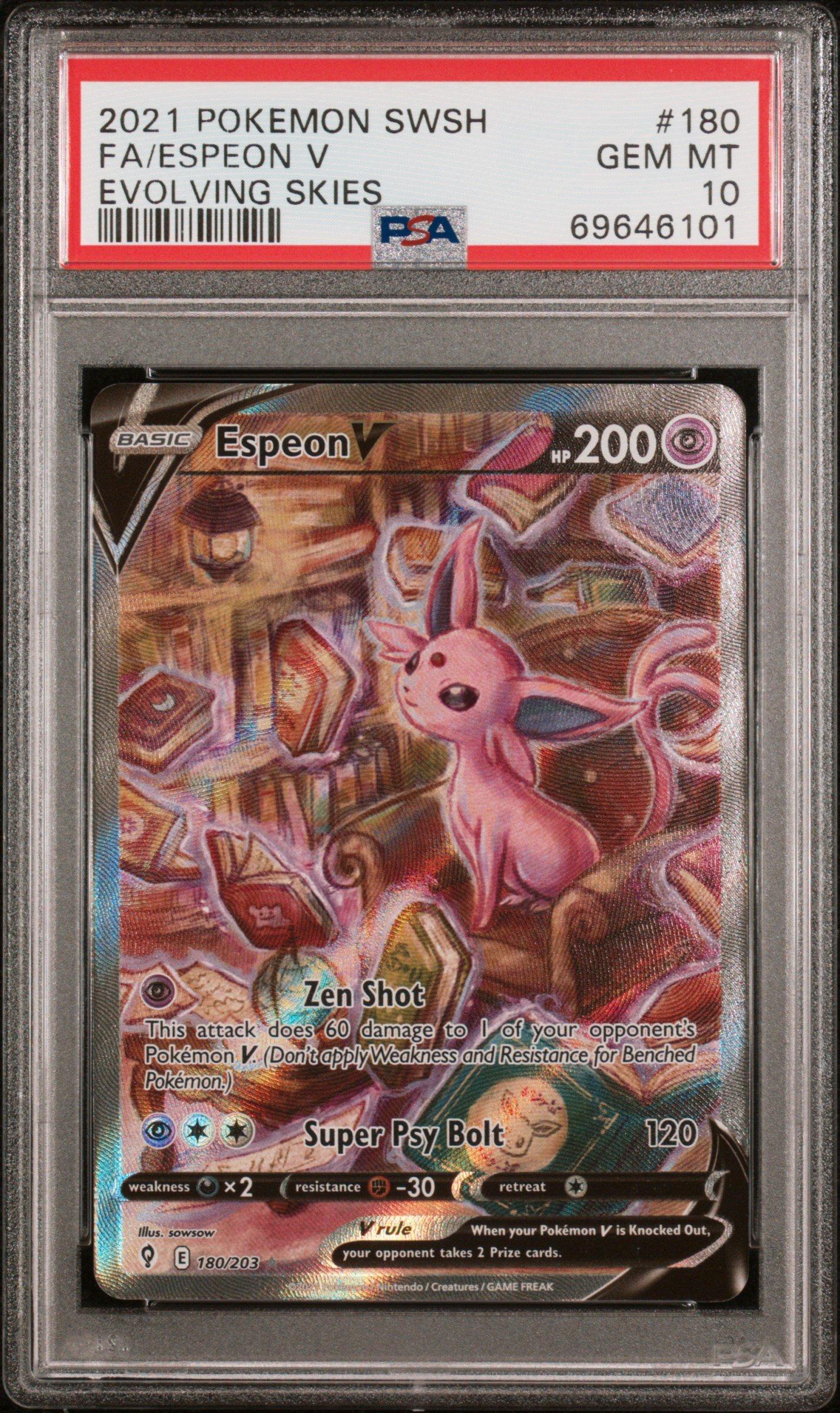 2021 Pokemon Sword & Shield Evolving Skies Full Art/espeon V PSA