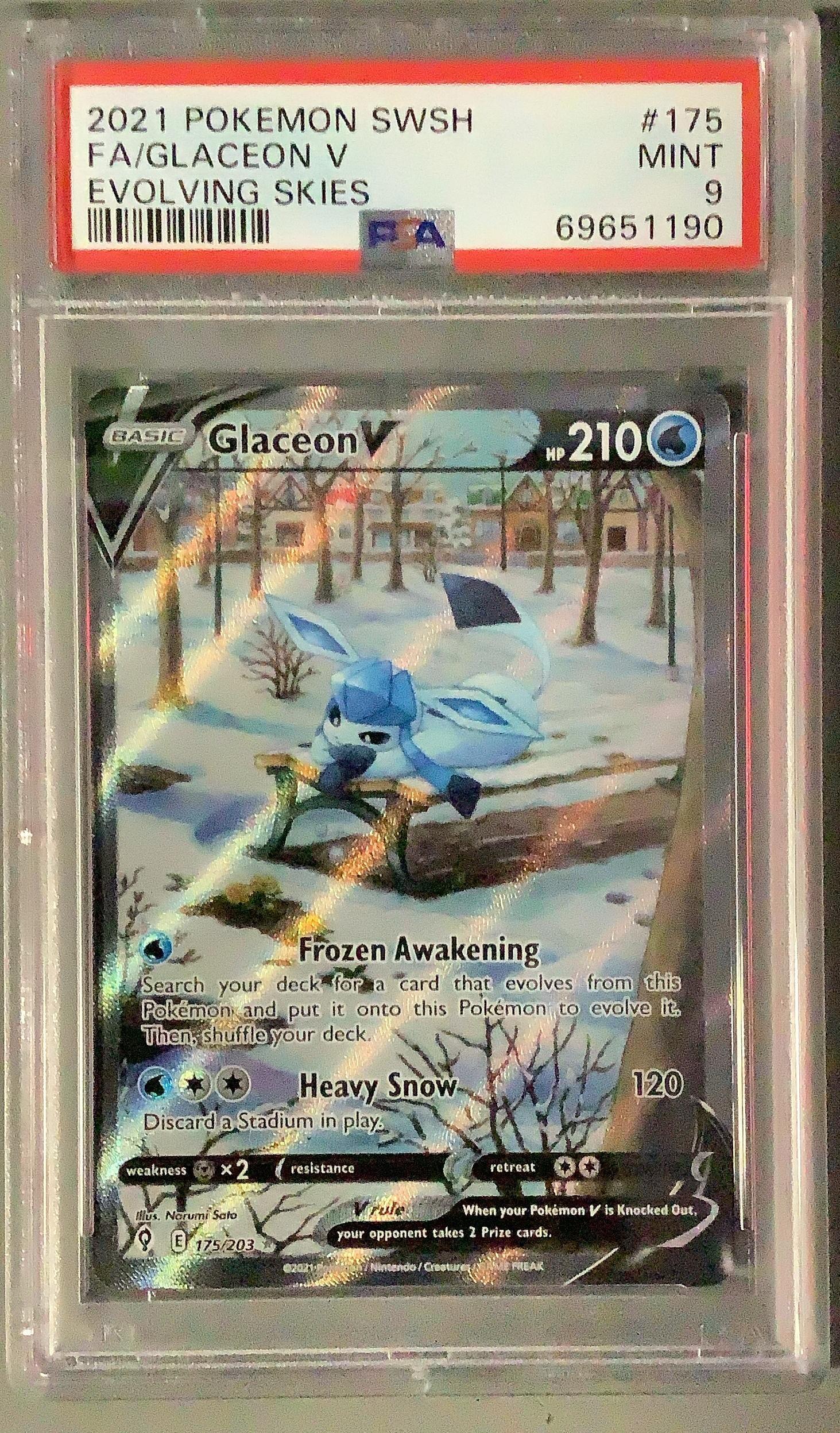 2021 Pokemon Sword & Shield Evolving Skies Full Art/glaceon V PSA