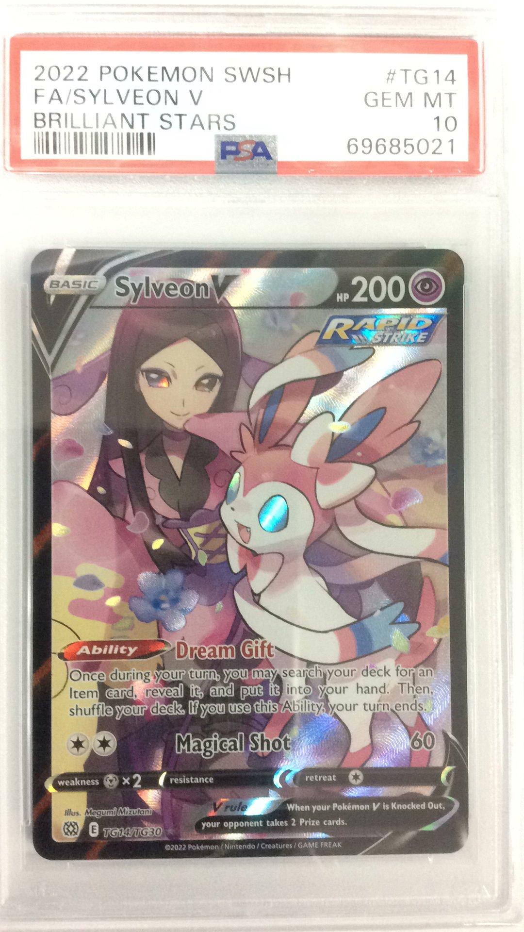 2022 Pokemon Sword & Shield Brilliant Stars Tg14 Full Art/sylveon V PSA