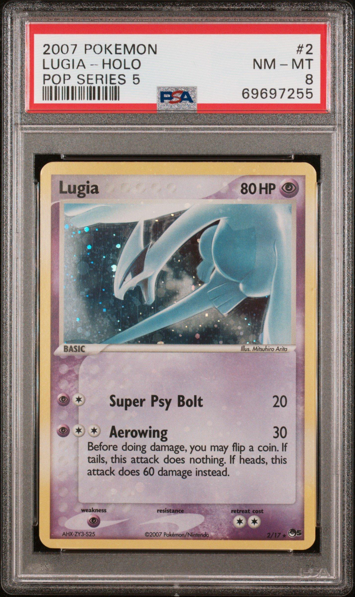 2007 Pokemon Pop Series 5 2 Lugia-holo PSA 8