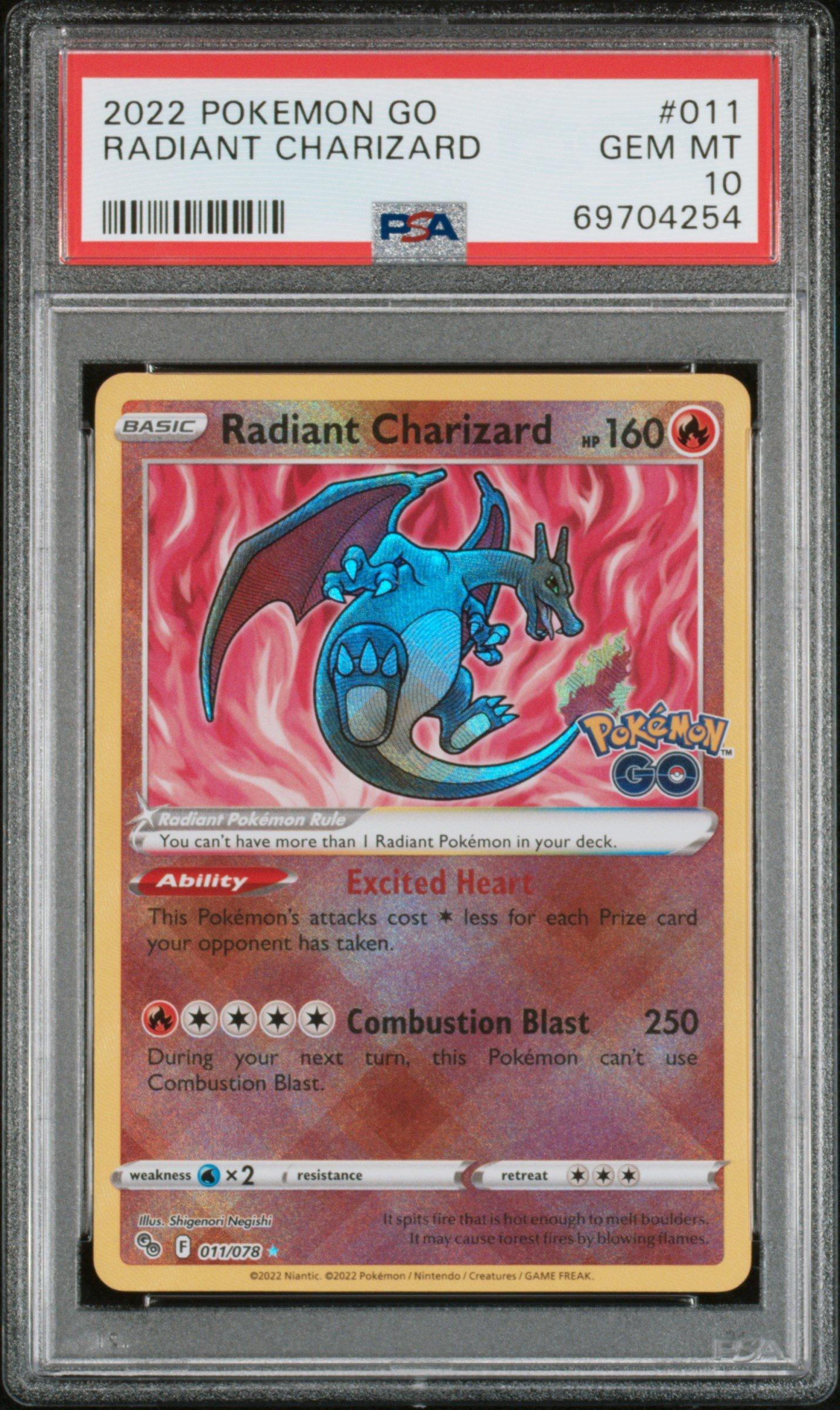 2022 Pokemon Go 011 Radiant Charizard PSA 10 Graded Card | GameStop