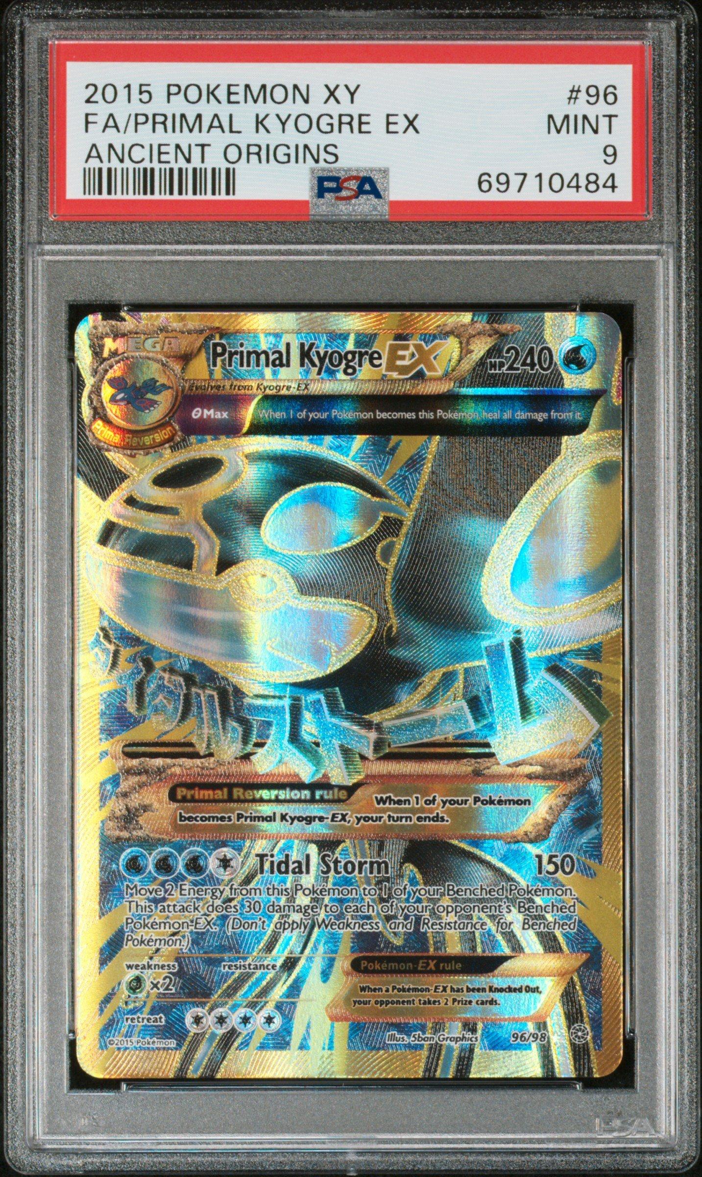 2015 Pokemon Xy Ancient Origins 96 Full Art/primal Kyogre Ex PSA 9