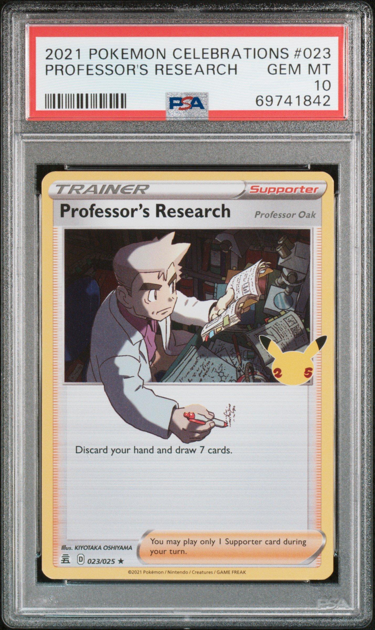 2021 Pokemon Celebrations 023 Professor's Research PSA 10 Graded