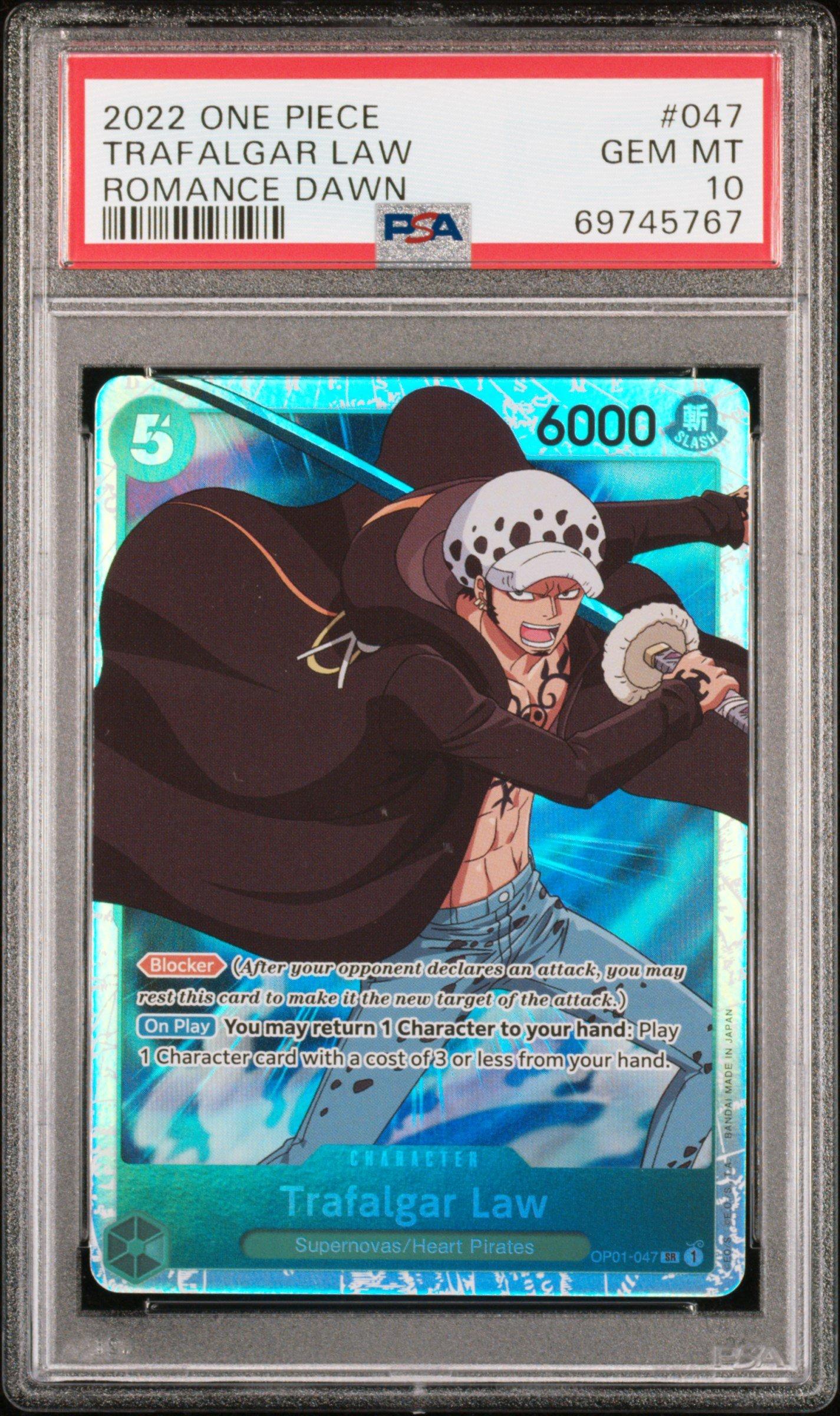 2022 One Piece Op01-romance Dawn 047 Trafalgar Law PSA 10 Graded