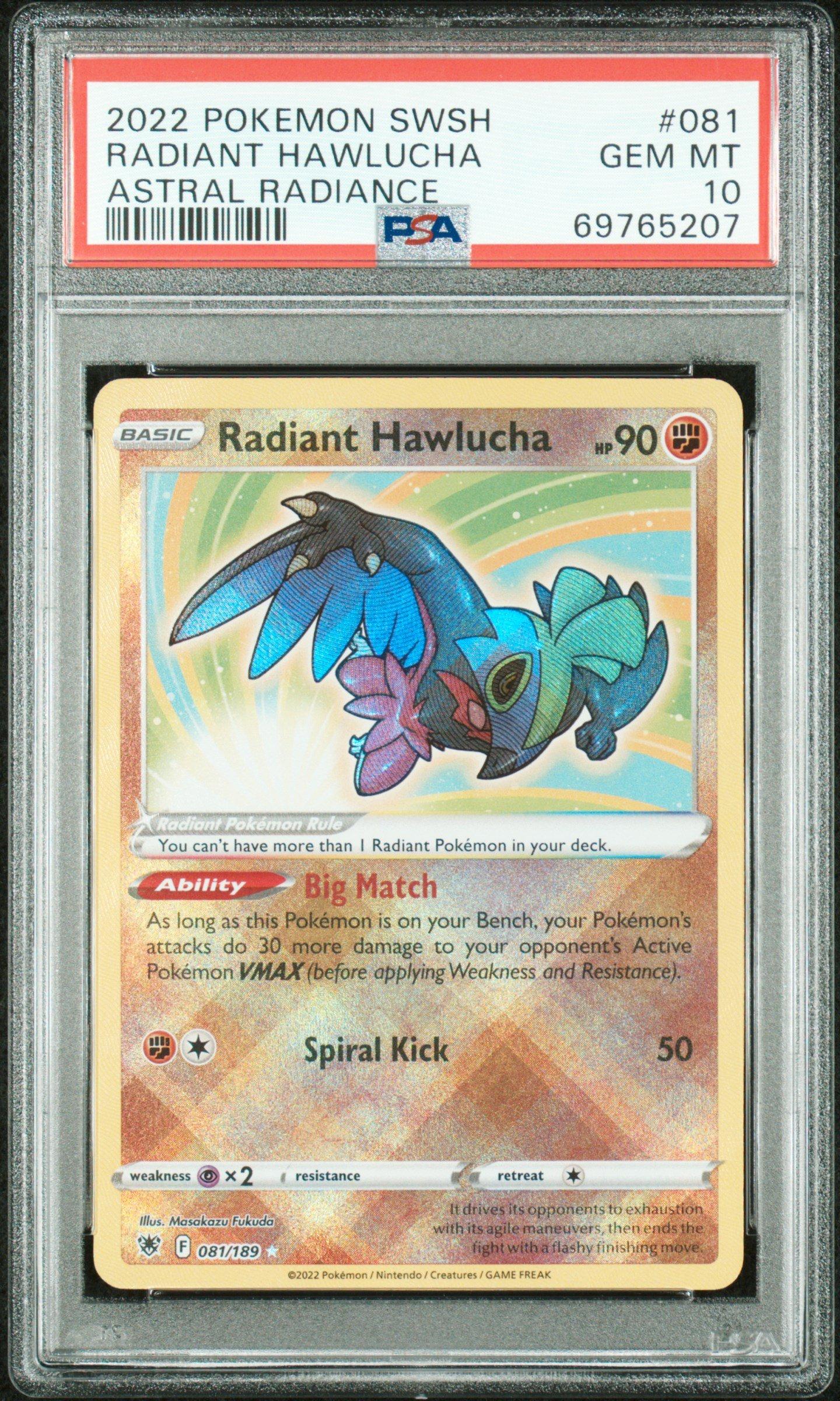2022 Pokemon Sword & Shield Astral Radiance 081 Radiant Hawlucha PSA 10  Graded Card | GameStop