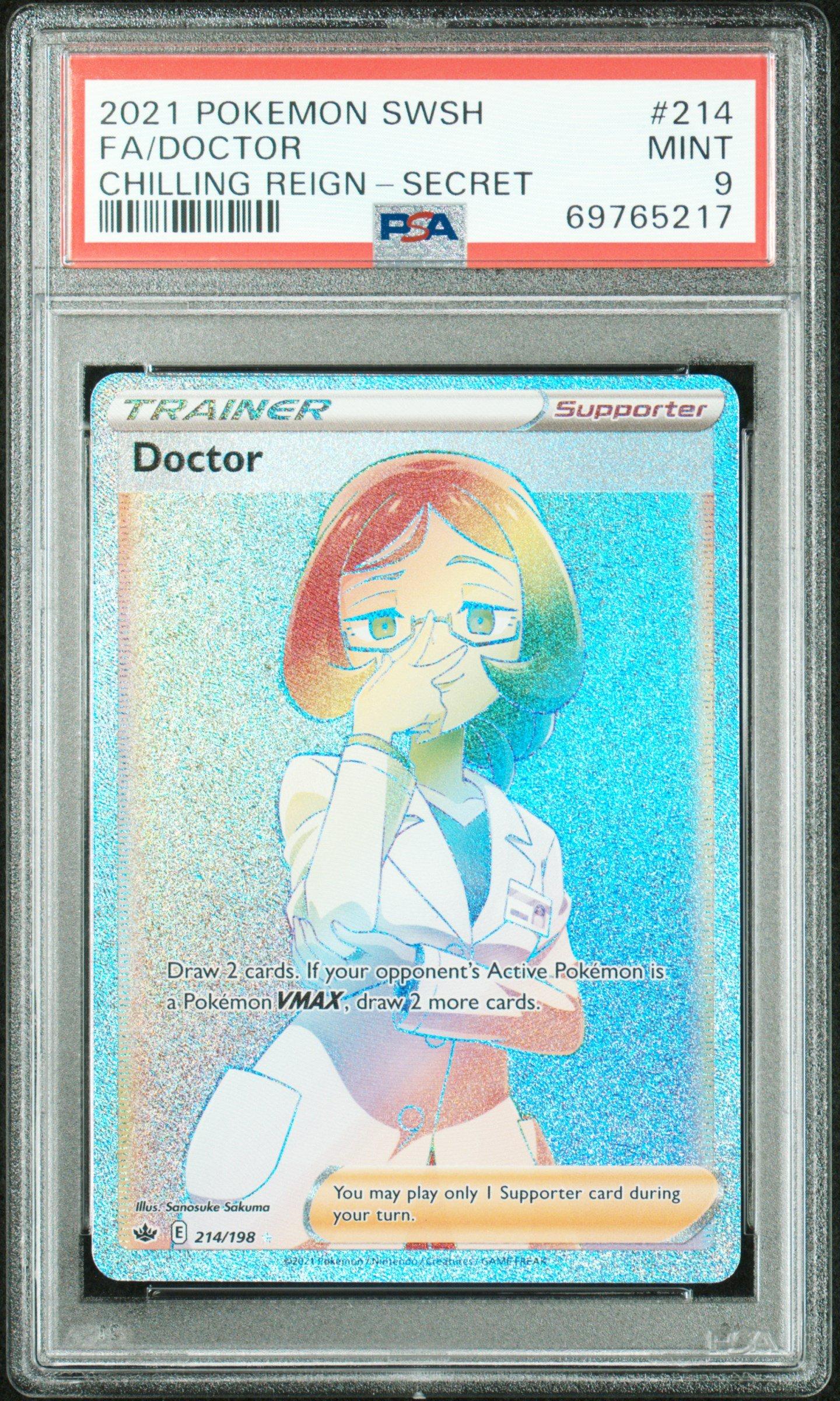 2021 Pokemon Sword & Shield Chilling Reign 214 Full Art/doctor Secret PSA 9