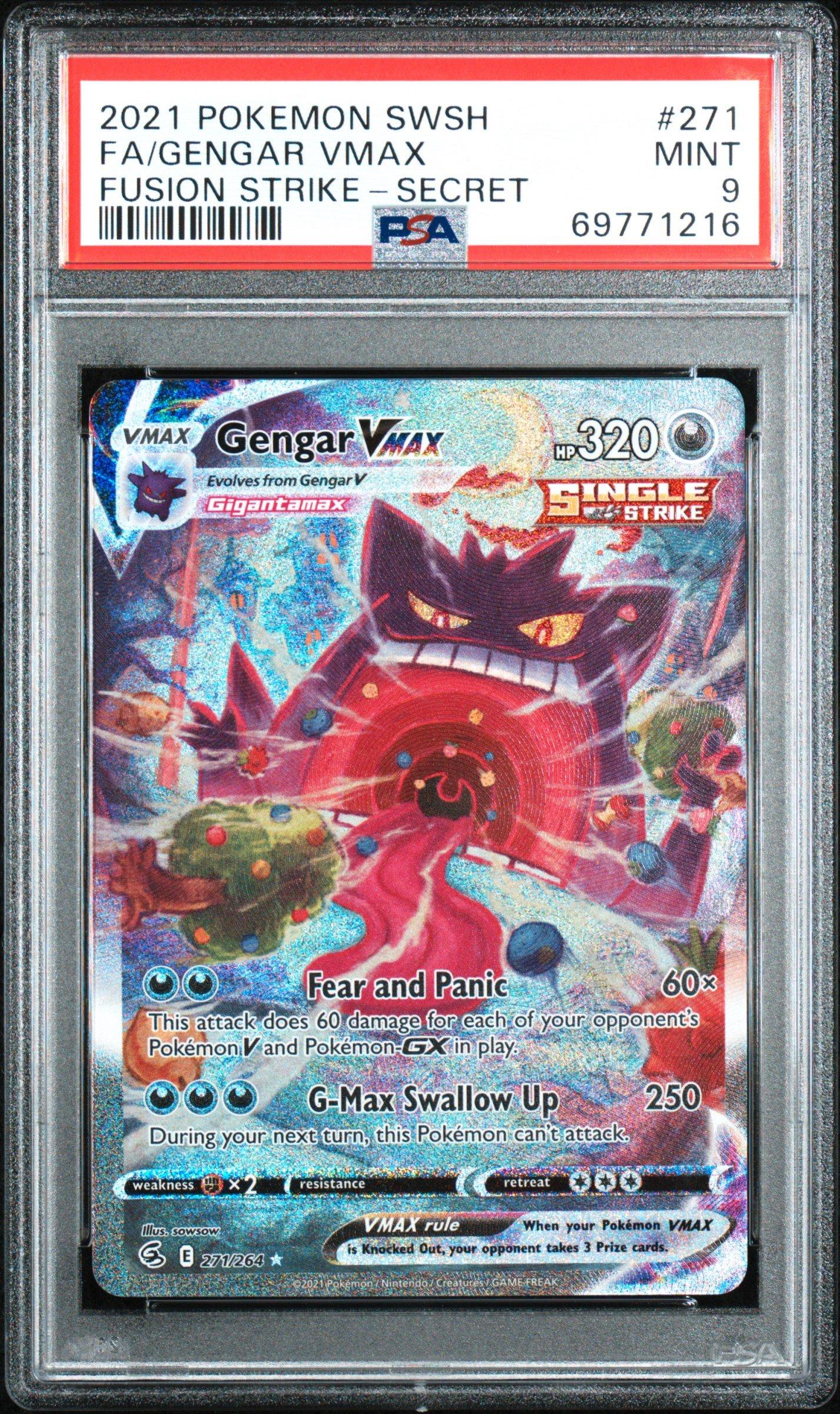 2021 Pokemon Sword & Shield Fusion Strike 271 Full Art/gengar Vmax 