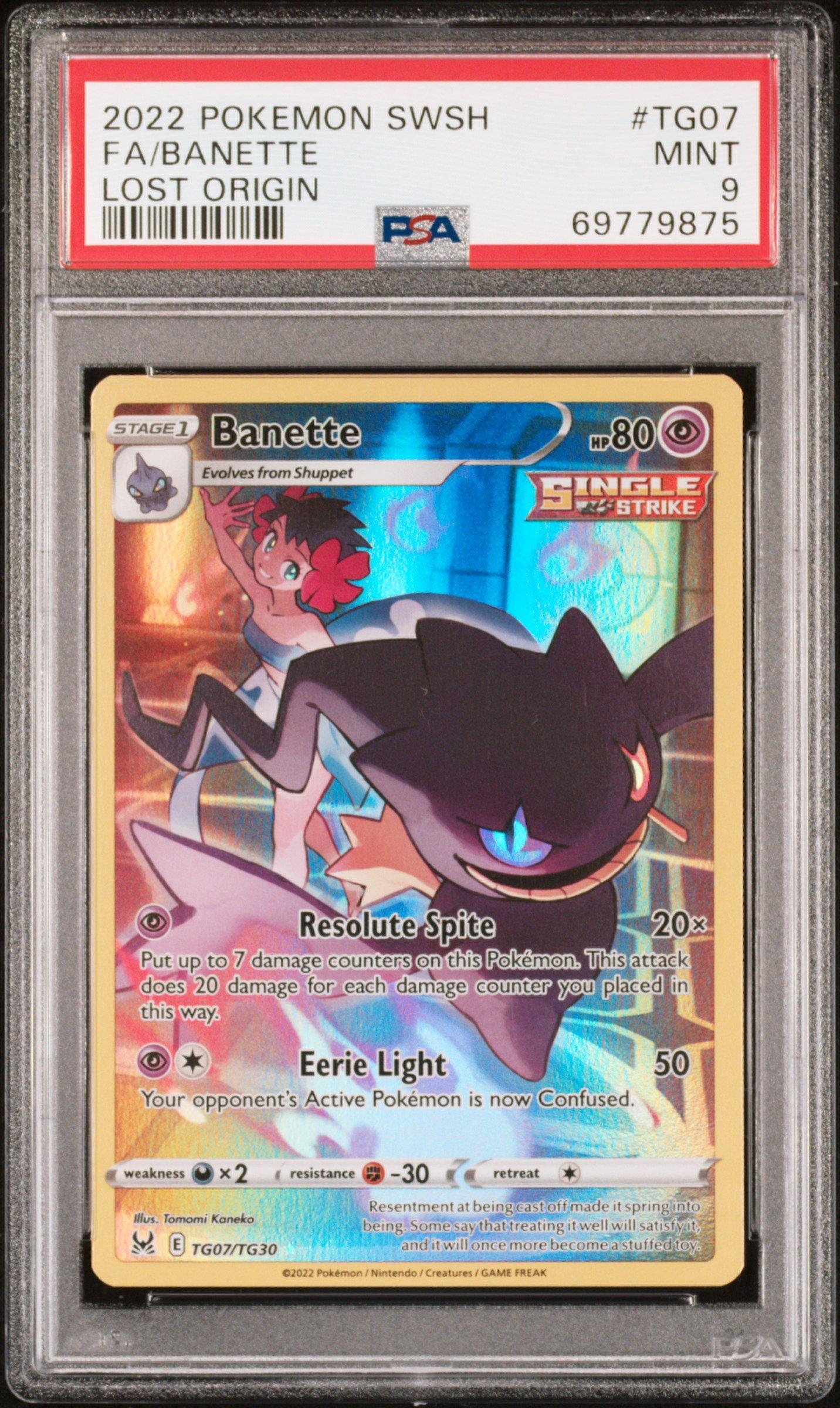 2022 Pokemon Sword & Shield Lost Origin Tg07 Full Art/banette PSA