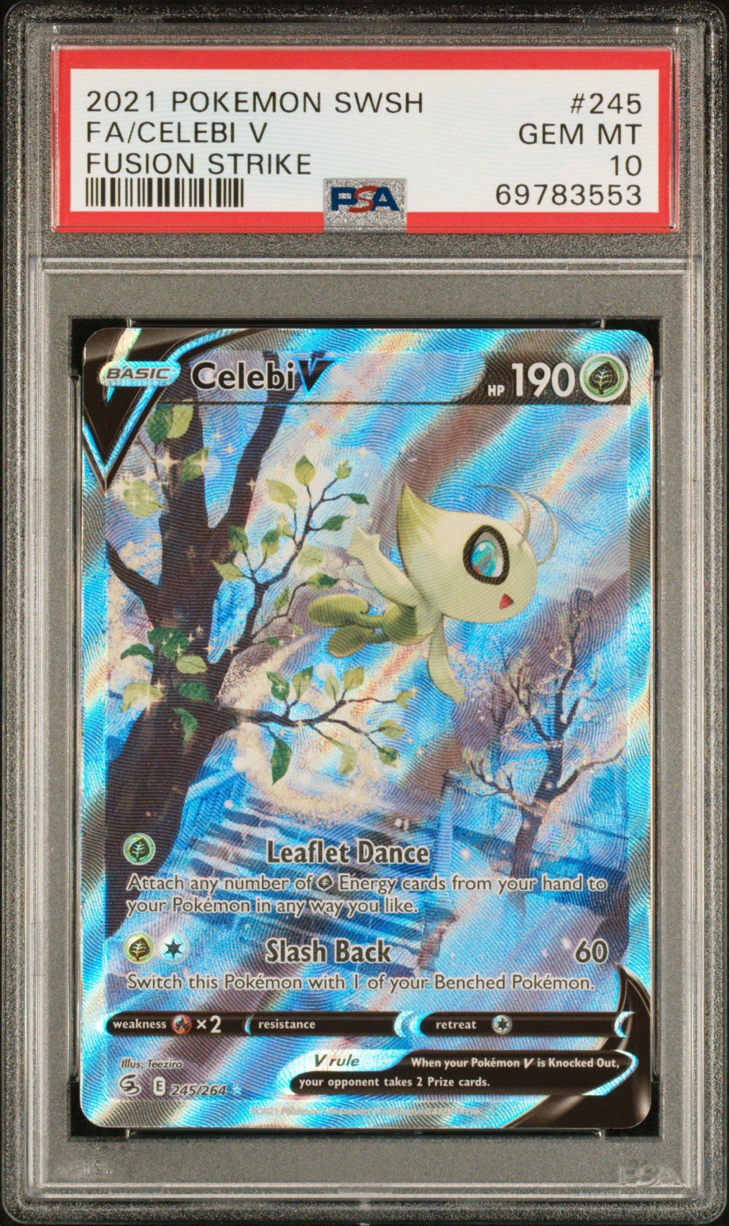 celebi v pokemon card CELEBI V - ALTERNATIVE FULL ART / ALT FA - 245/264 - POKEMON FUSION STRIKE  - NM