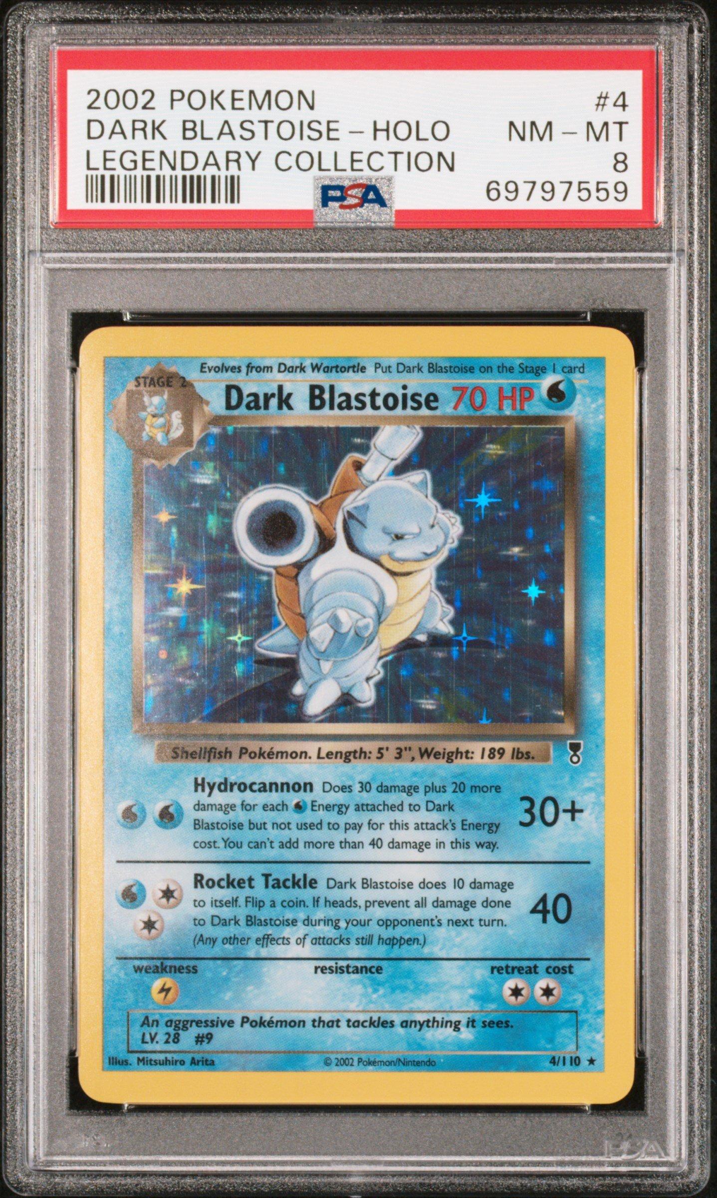 2002 Pokemon Legendary Collection 4 Dark Blastoise-holo PSA 8
