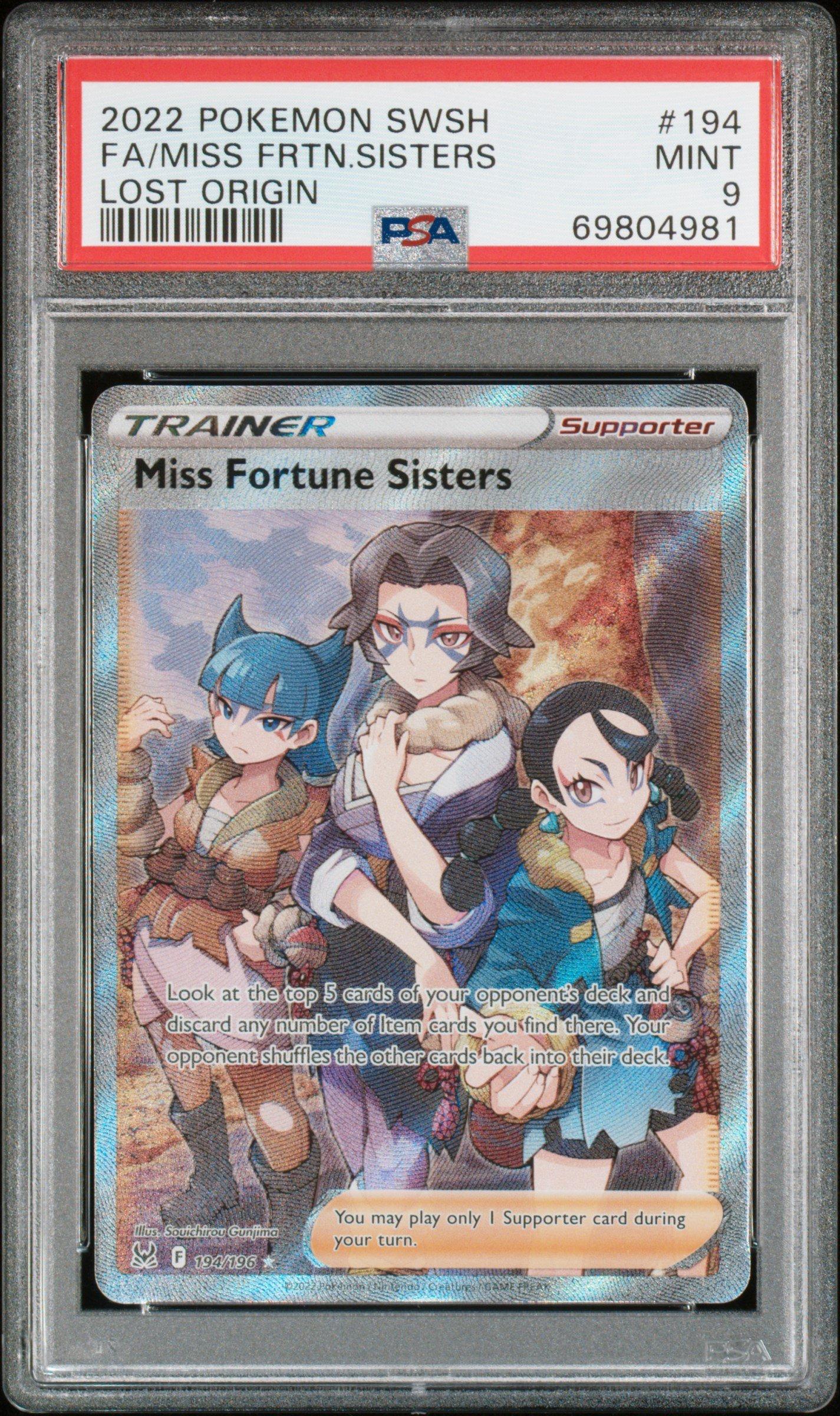 2022 Pokemon Sword & Shield Lost Origin 194 Full Art/miss Fortune Sisters PSA
