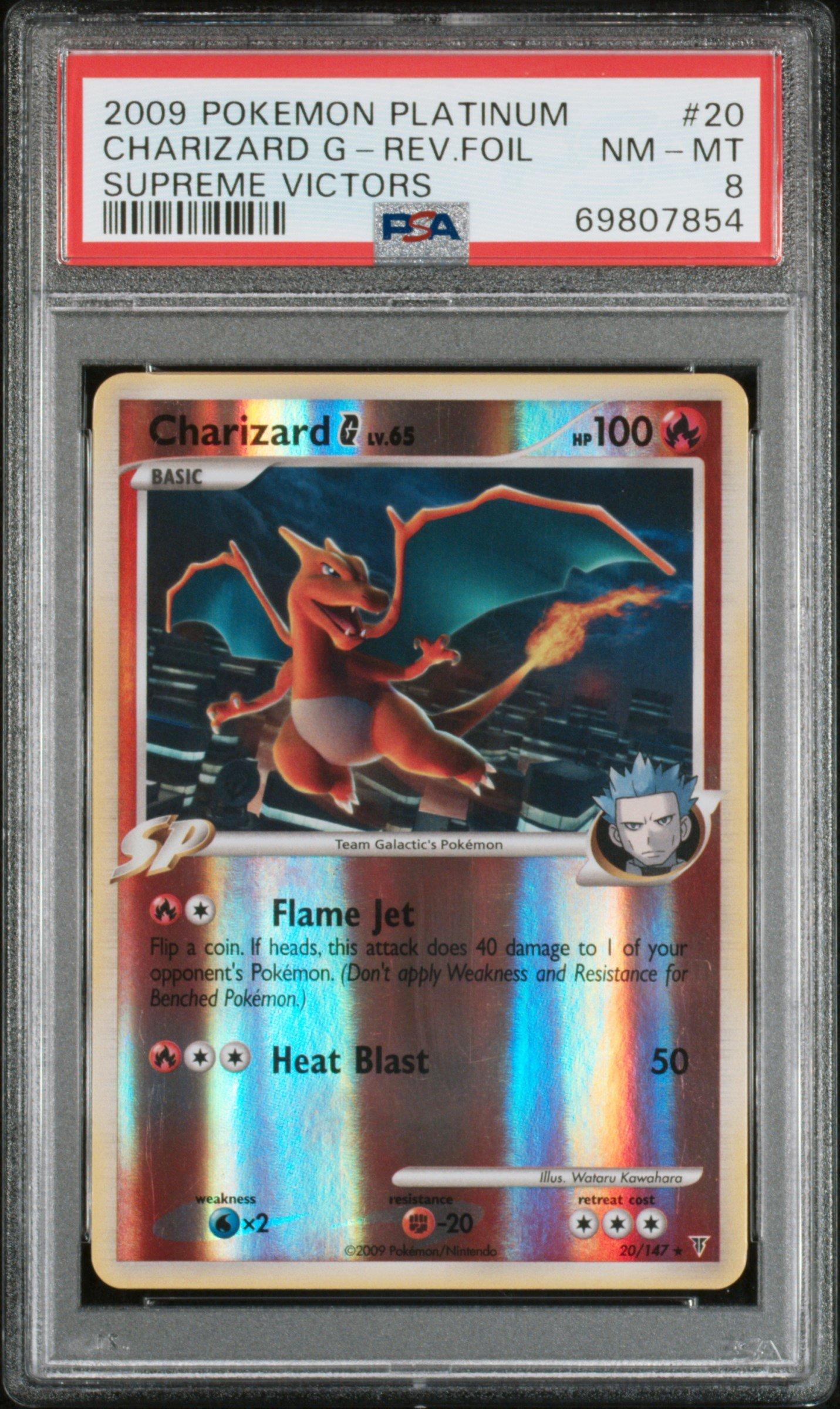 2009 Pokemon Platinum Supreme Victors 20 Charizard G-reverse Foil PSA 8
