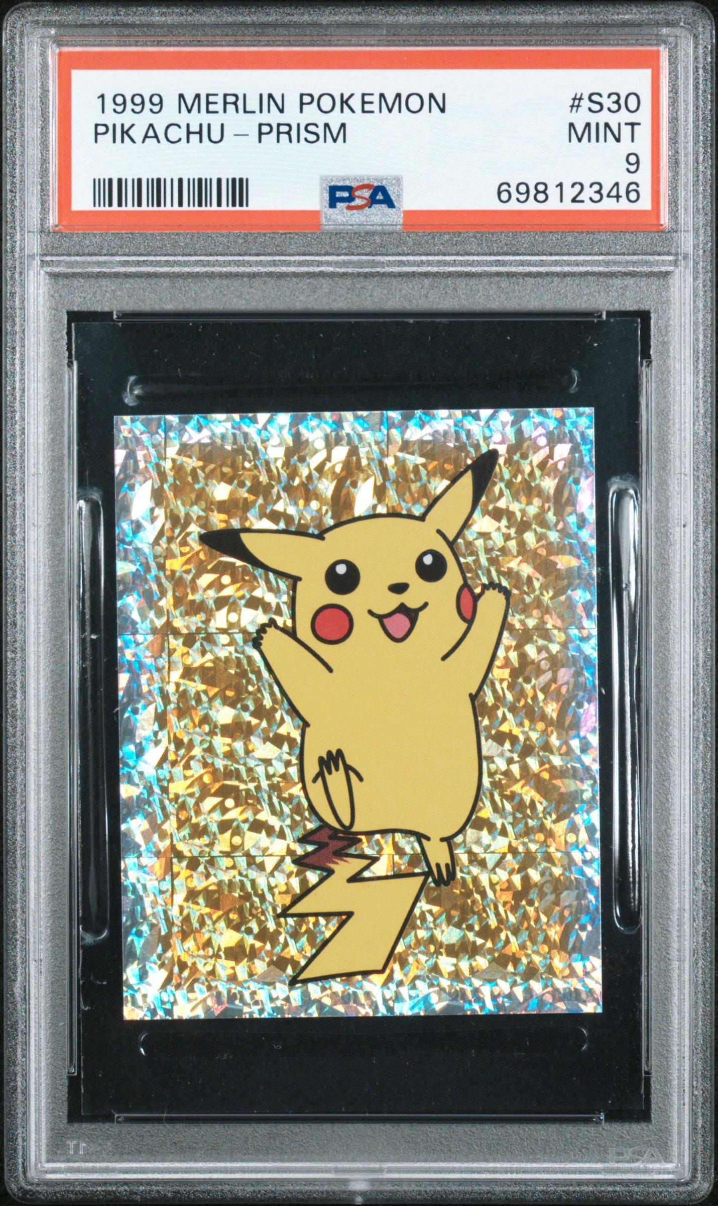 1999 Merlin Pokemon S30 Pikachu-prism PSA 9