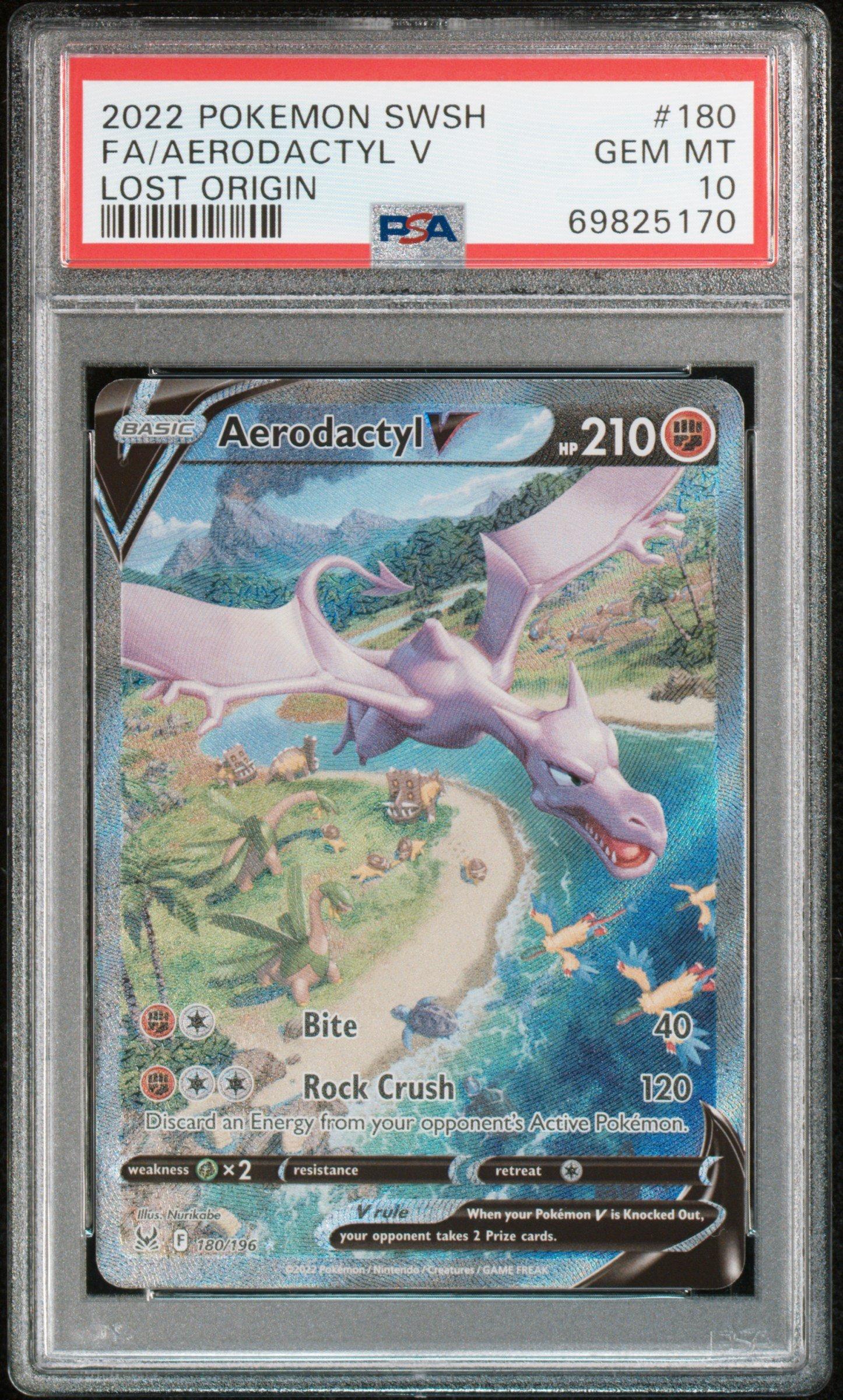 2022 Pokemon Sword & Shield Lost Origin Full Art/aerodactyl V PSA