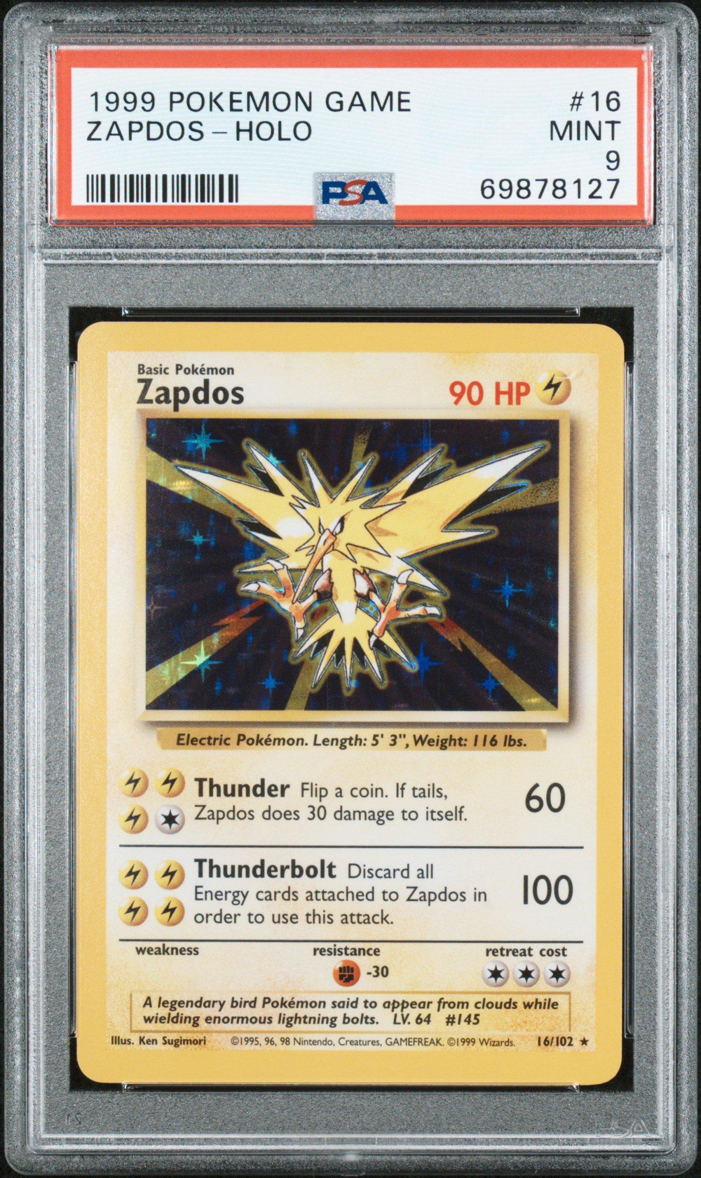 1999 Pokemon Game 16 Zapdos-holo PSA 9 Graded Card | GameStop
