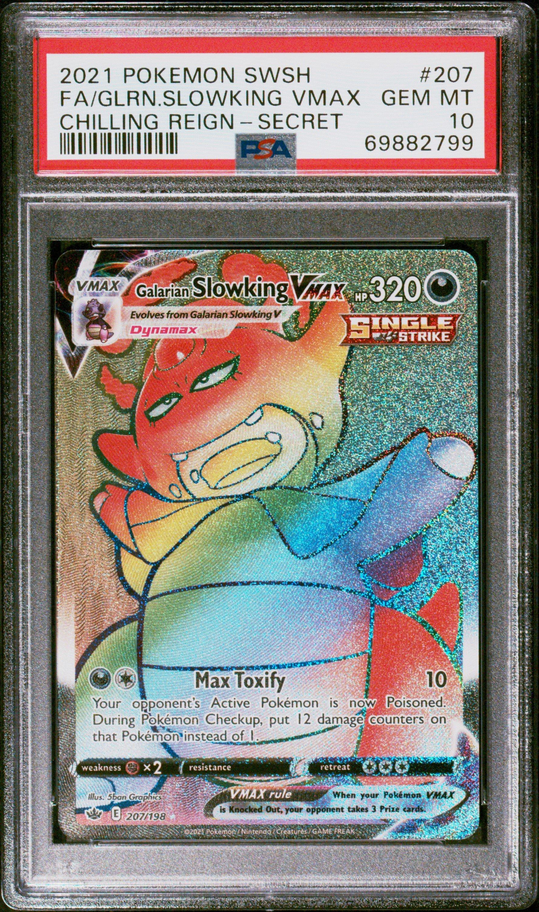 2021 Pokemon Sword & Shield Chilling Reign 207 Full Art/galarian Slowking Vmax Secret PSA 10