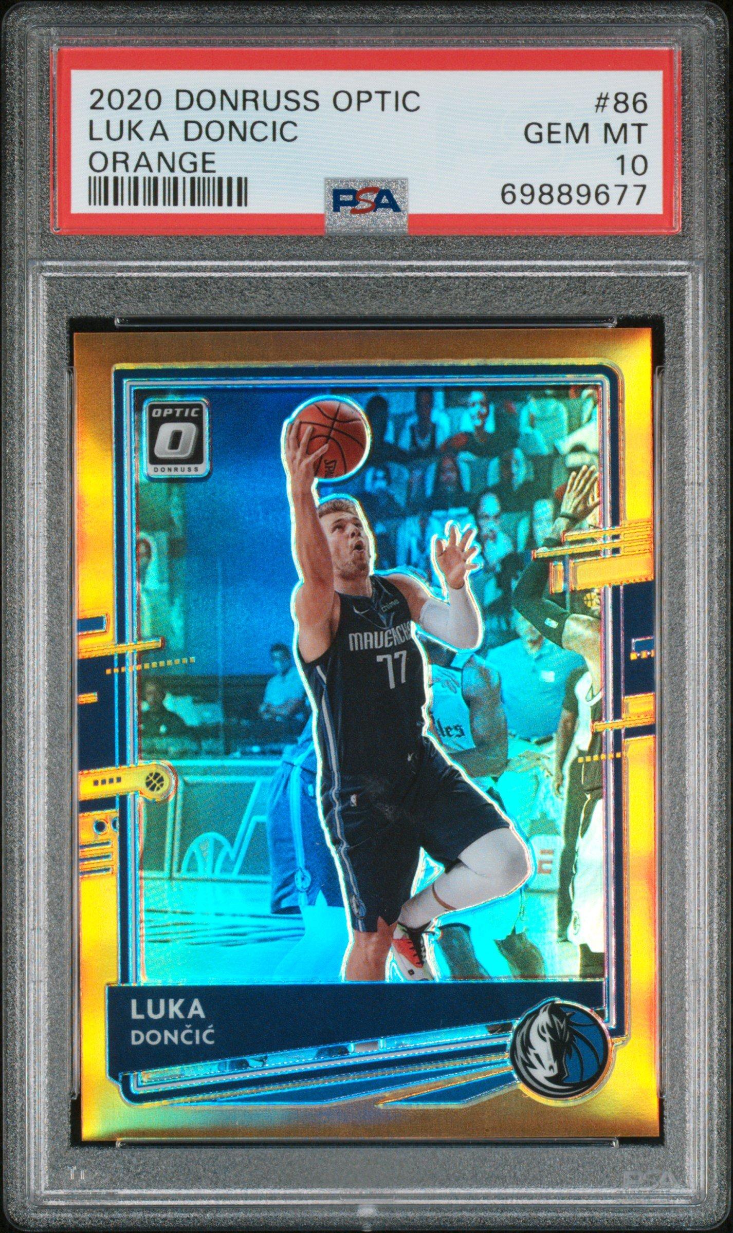 2020 Panini Donruss Optic 86 Luka Doncic Orange PSA 10 Graded Card