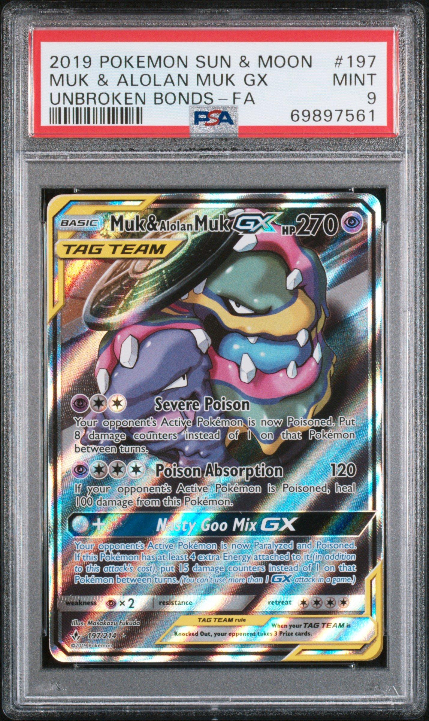 2019 Pokemon Sun & Moon Unbroken Bonds 197 Full Art/muk & Alolan