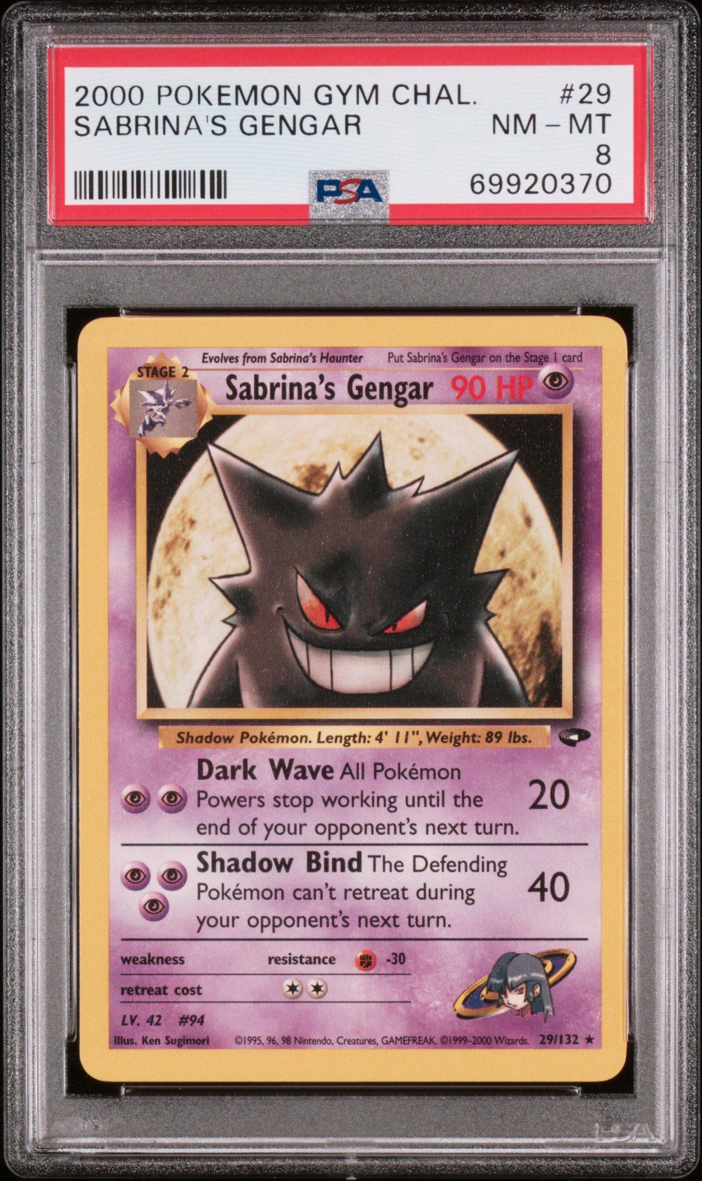 2000 Pokemon Gym Challenge 29 Sabrina's Gengar PSA 8 Graded Card